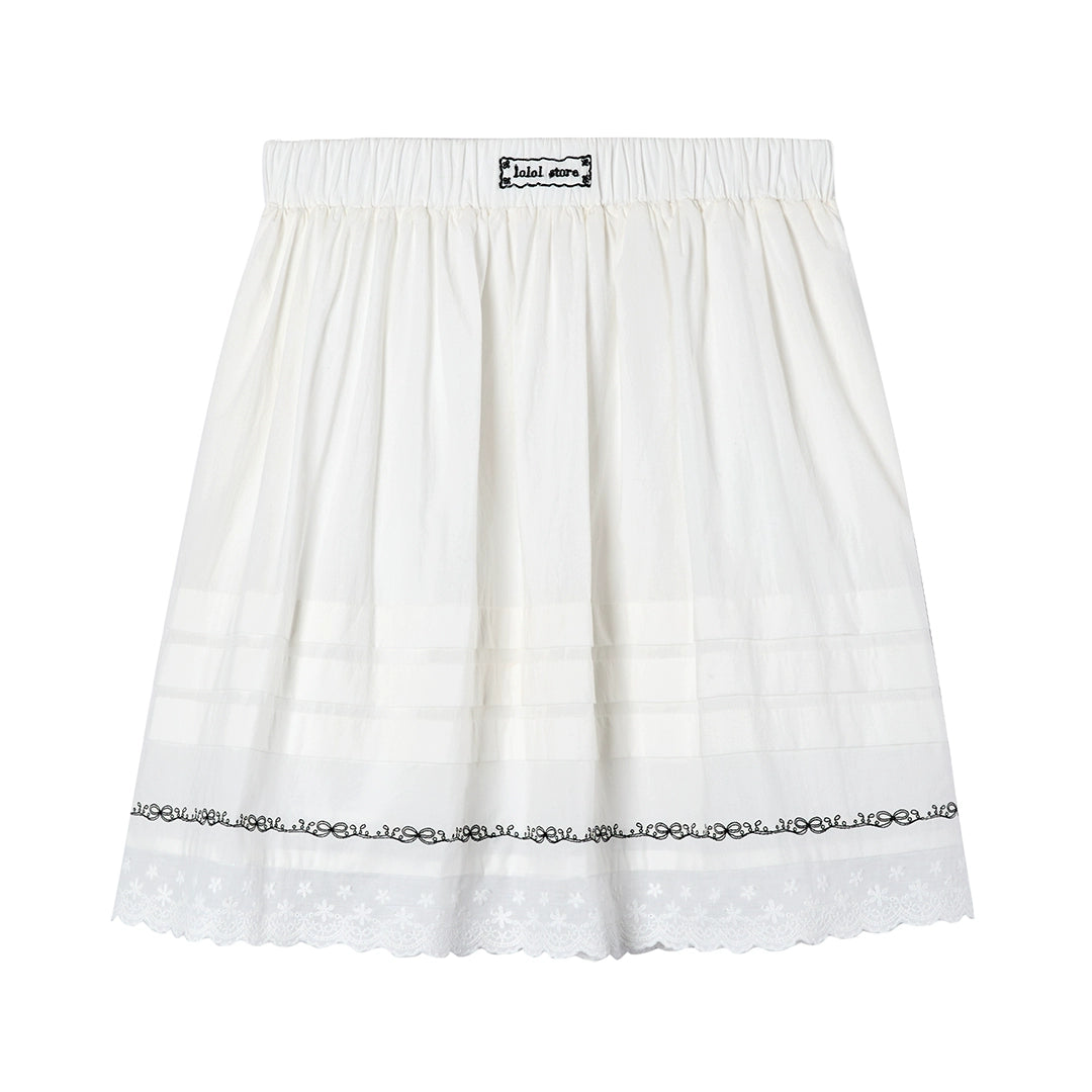 High Lace A-Line Skirt Short Skirt Set-Up