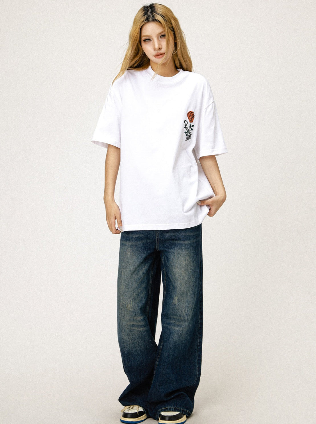 Vintage Embroidery Rose T-Shirt