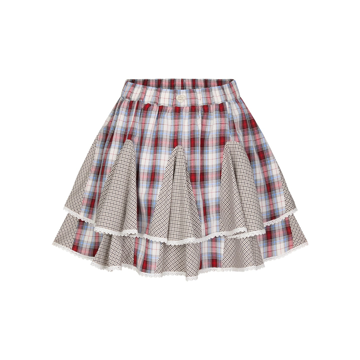 Wave Splicing Pleated Short Skirt