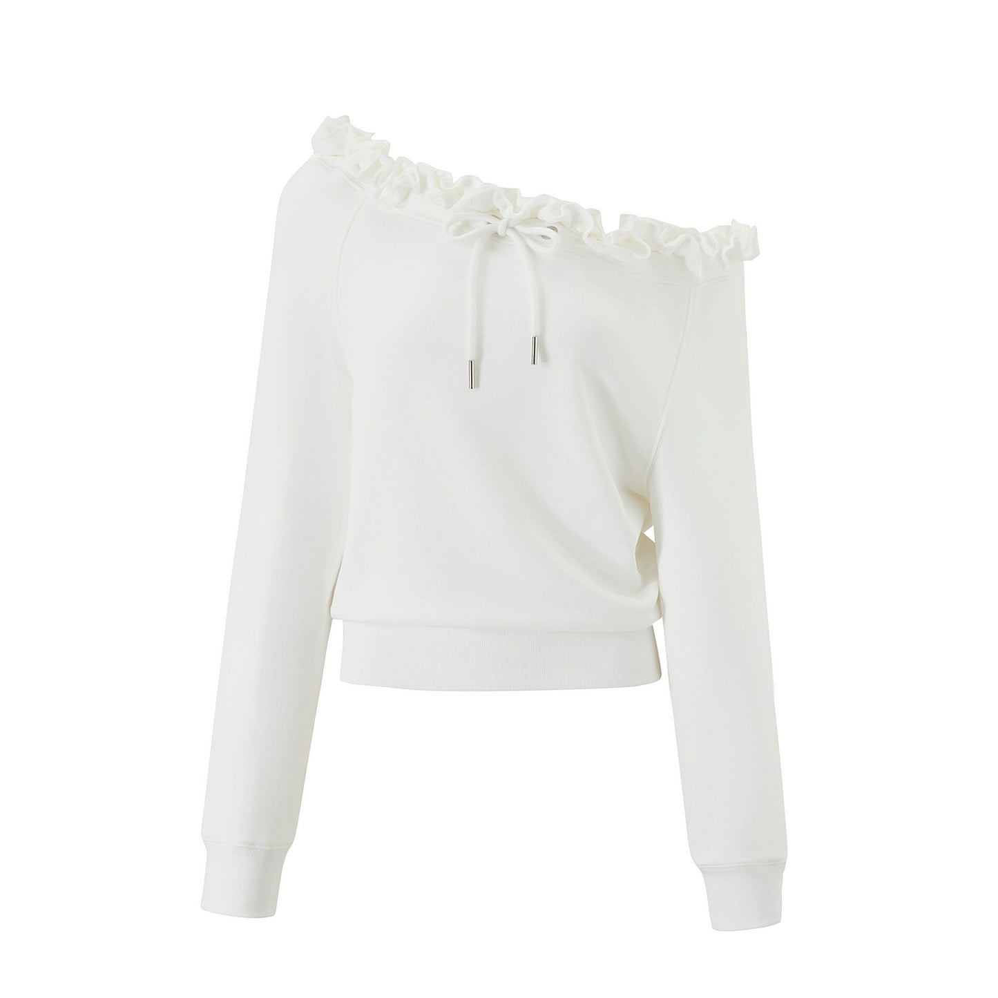 Ruffle Long-Sleeved Sweatshirt