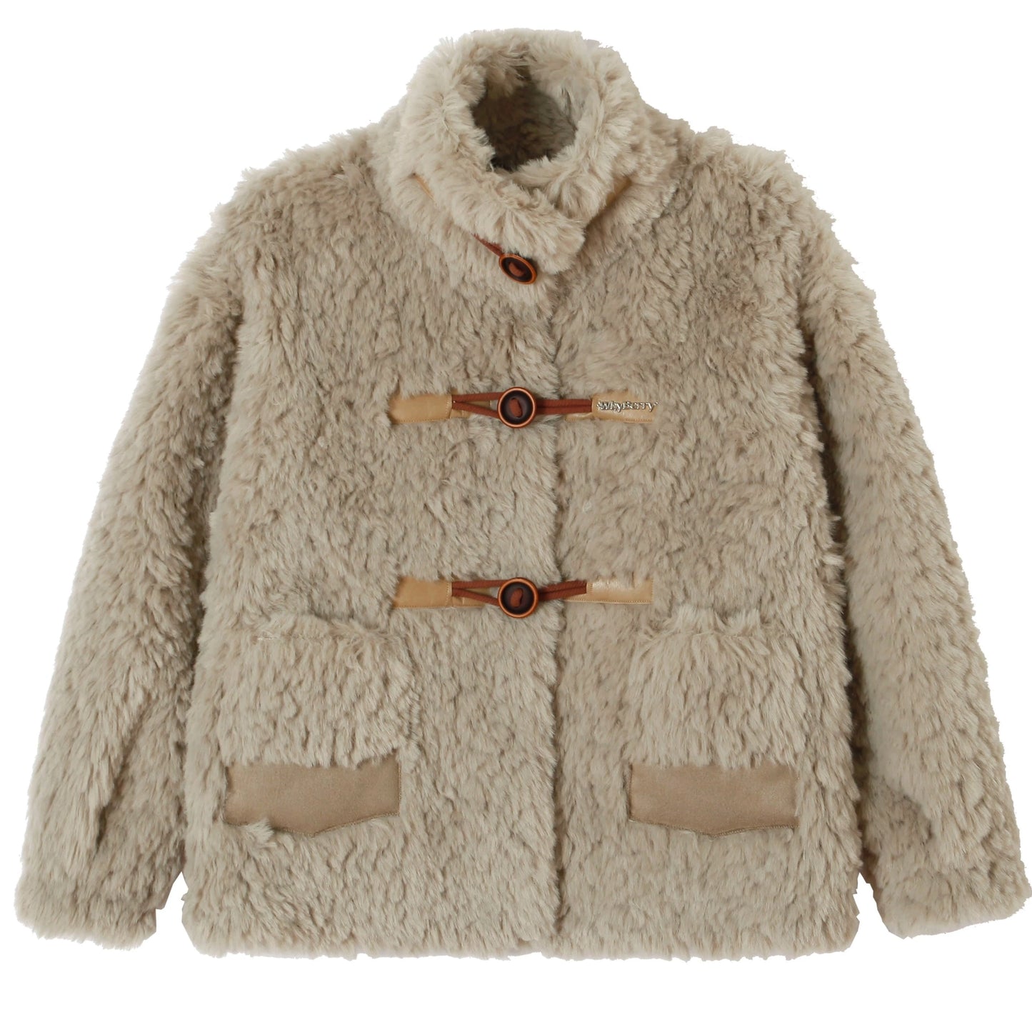 veste rétro en agneau avec boucle en corne