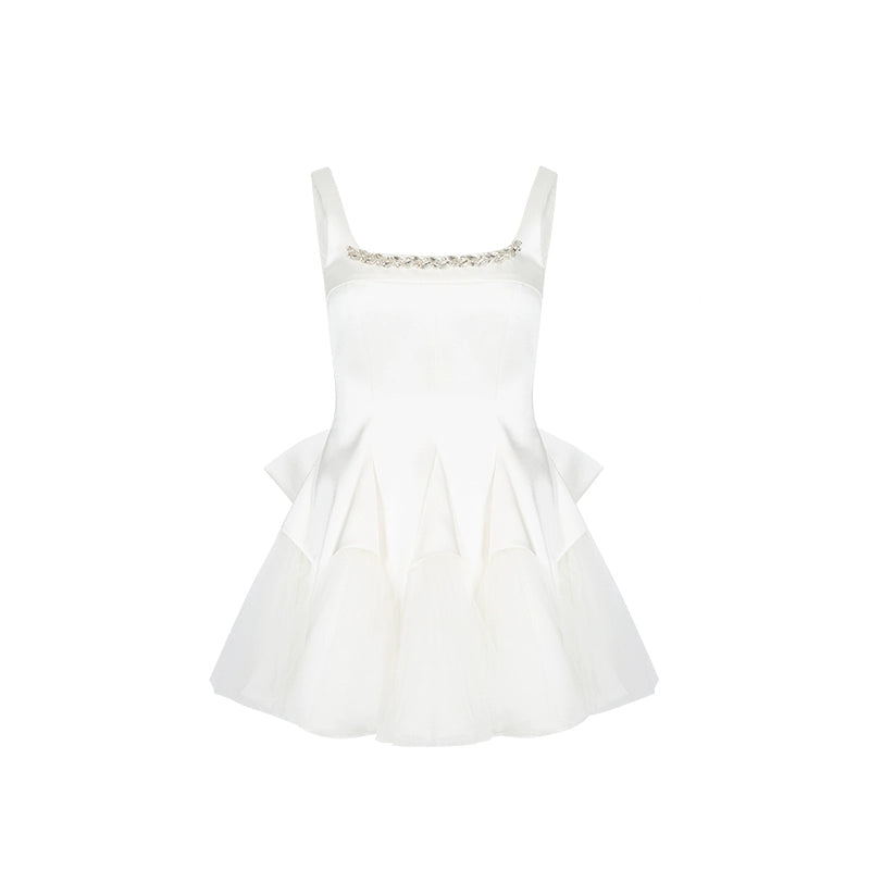 Swan Dance Mesh Panelled Slip Dress