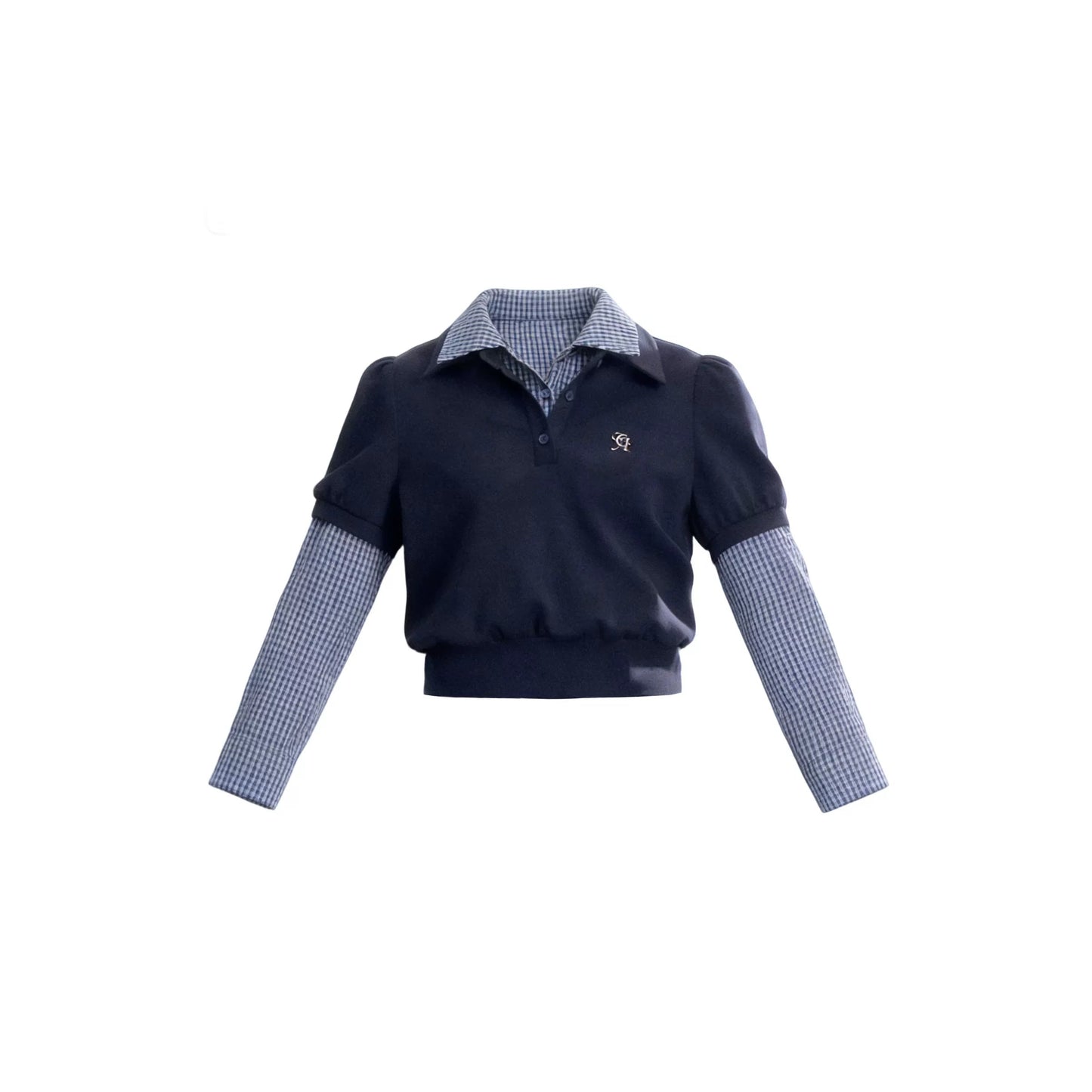 Vintage Plaid Polo Blouse