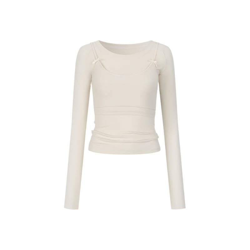 Bow Accent Long Sleeve Tops