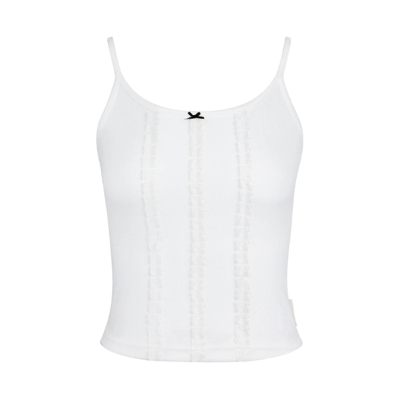 Summer Lace Suspenders Cropped Vest