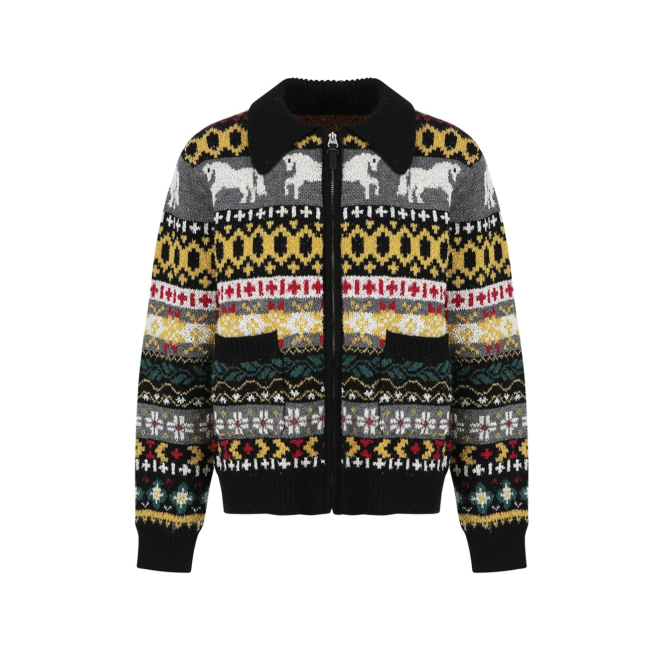 Textured Little Horse Cardigan