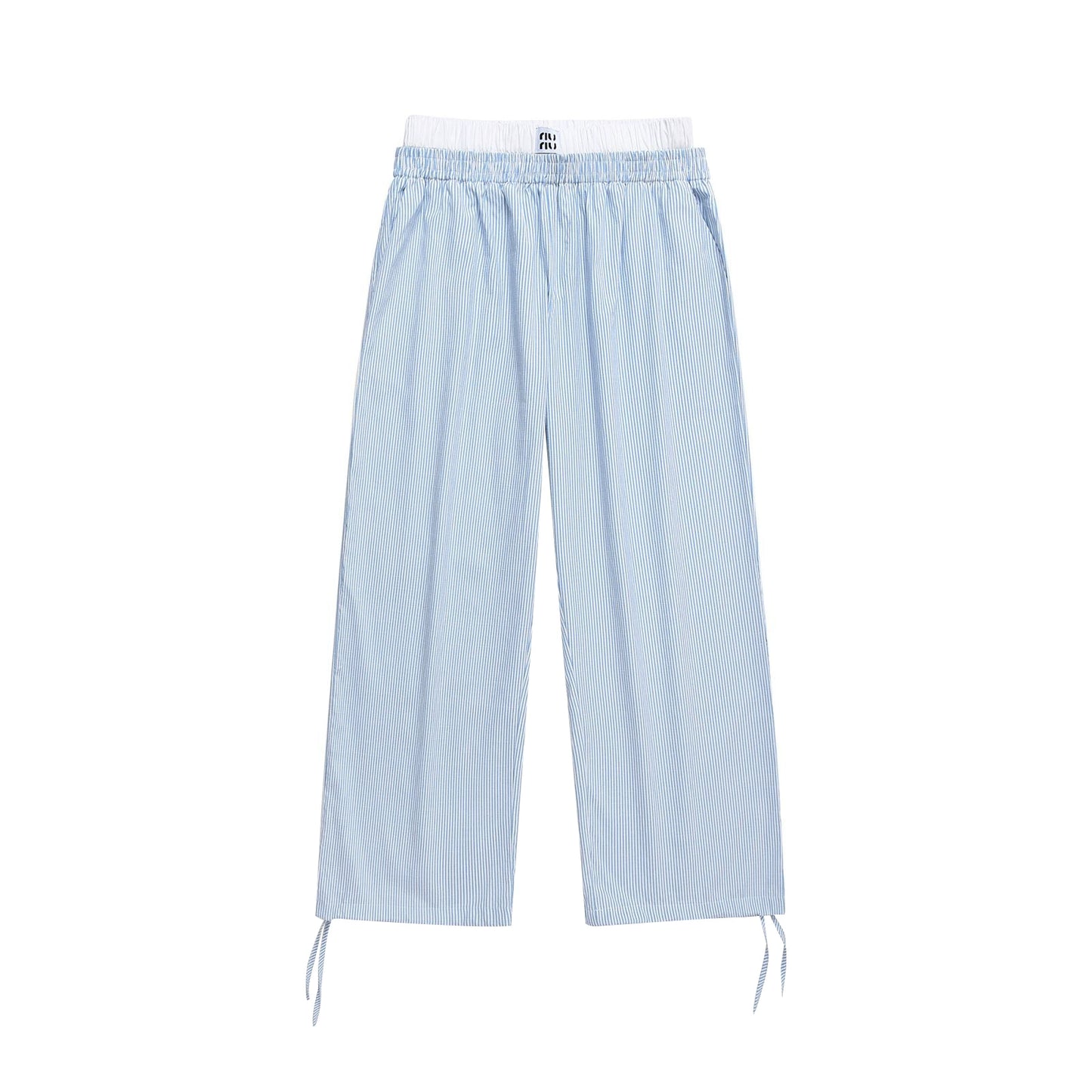 세로 줄무늬 스트레이트 팬츠