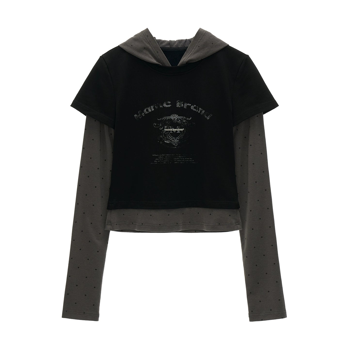 Unique Polka Dot Hooded Long Sleeve T-Shirt