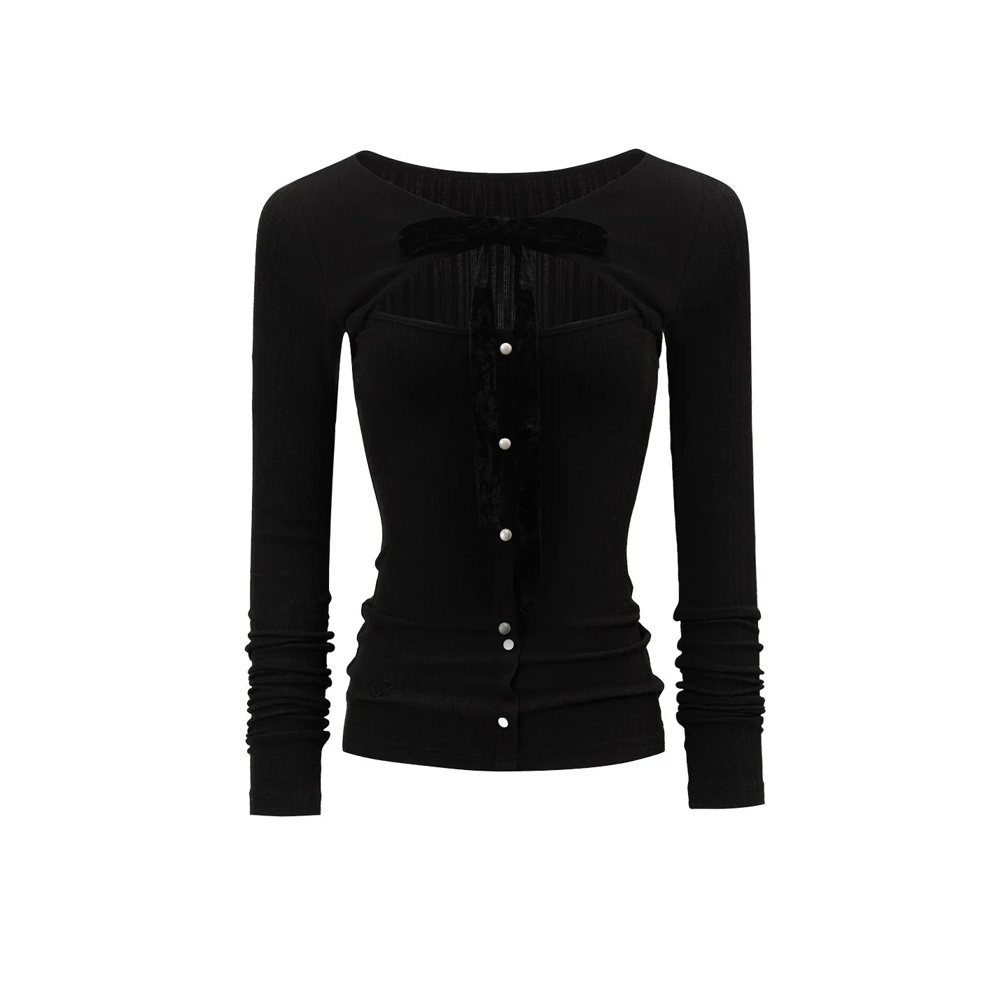 Black Hollow-Out Knitted Sweater