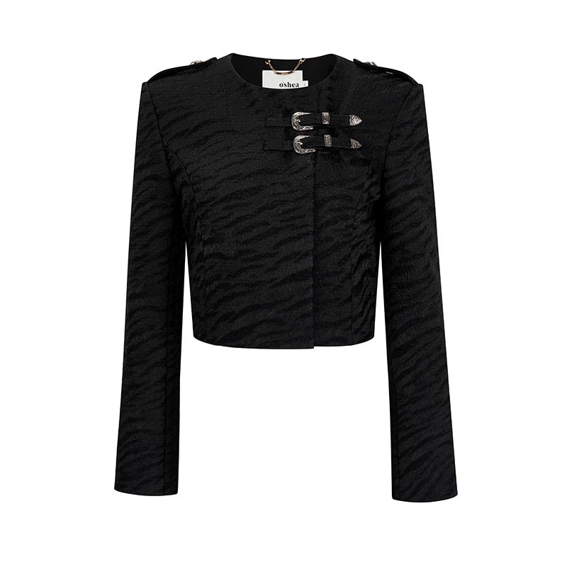 레오파드 프린트 블랙 재킷