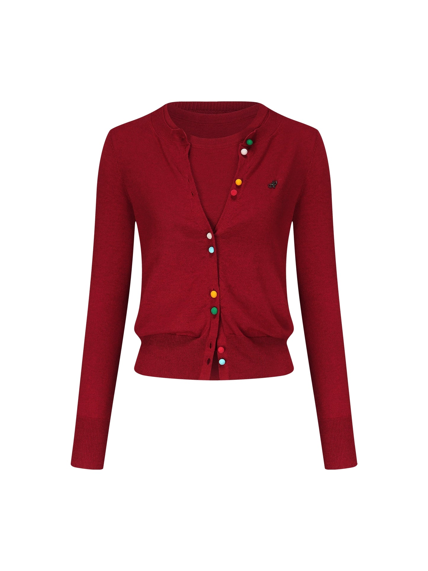 Colorful Knit Cardigan Set