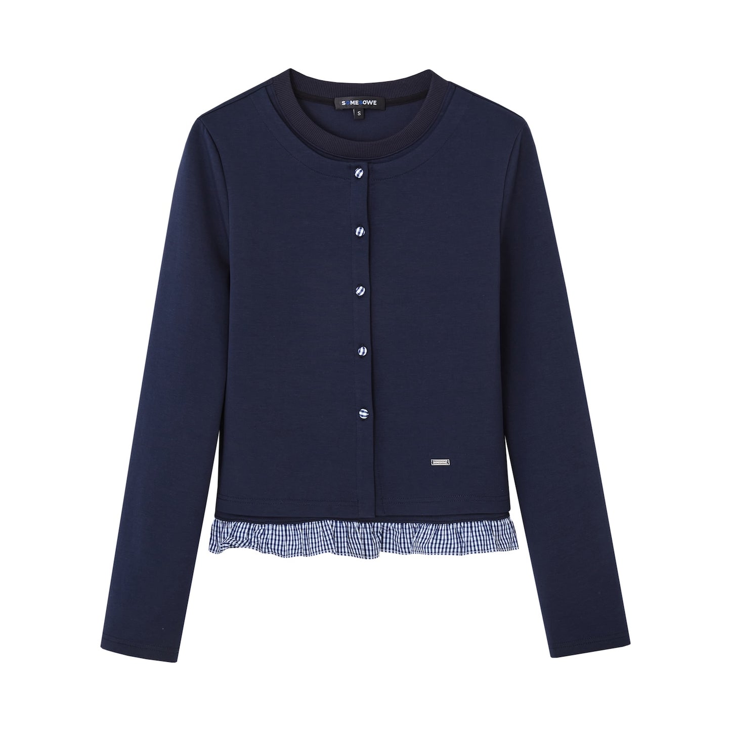 Crewneck Layered Lace Cardigan