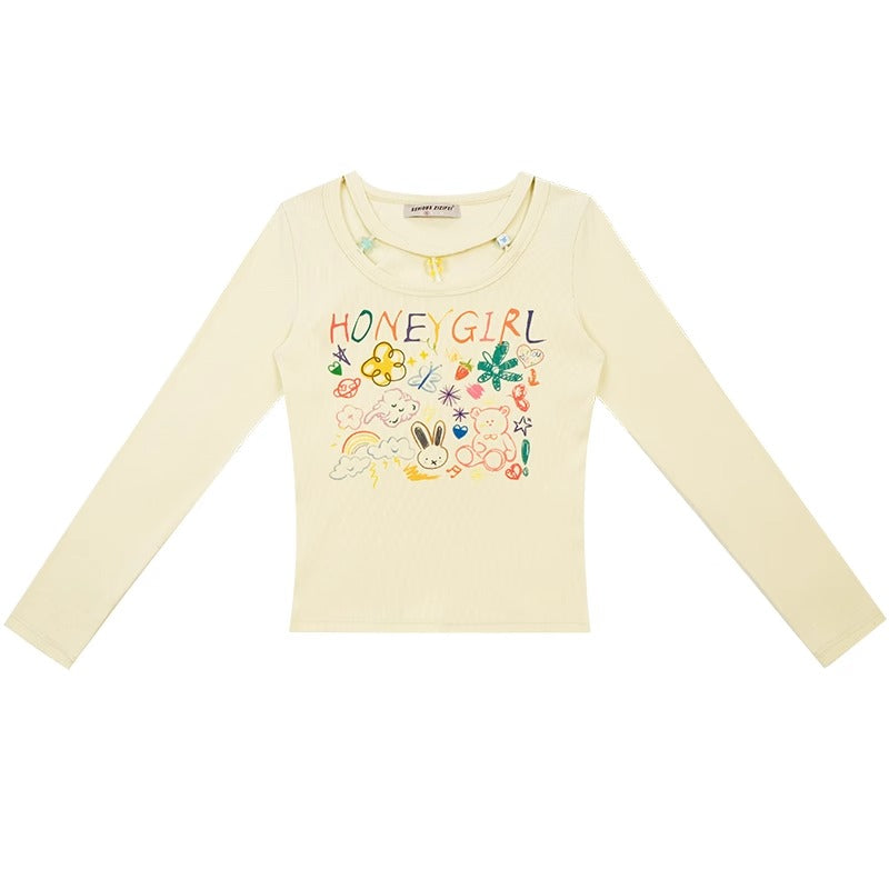 American vintage print decorative top