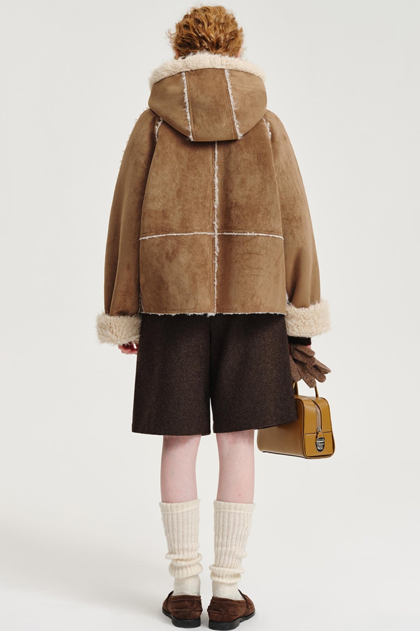 플리스 라이닝 후드 짧은 재킷