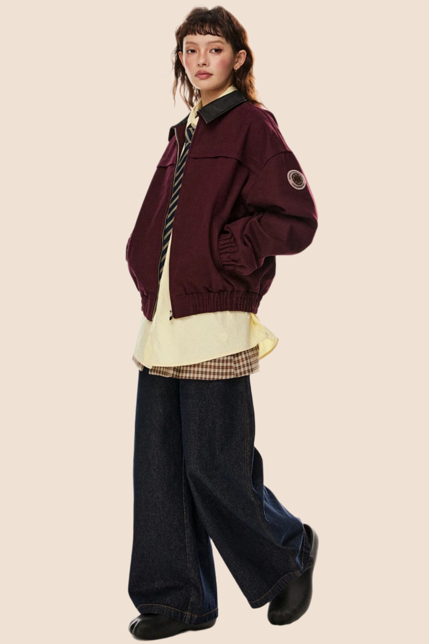 Veste décontractée à revers lâche