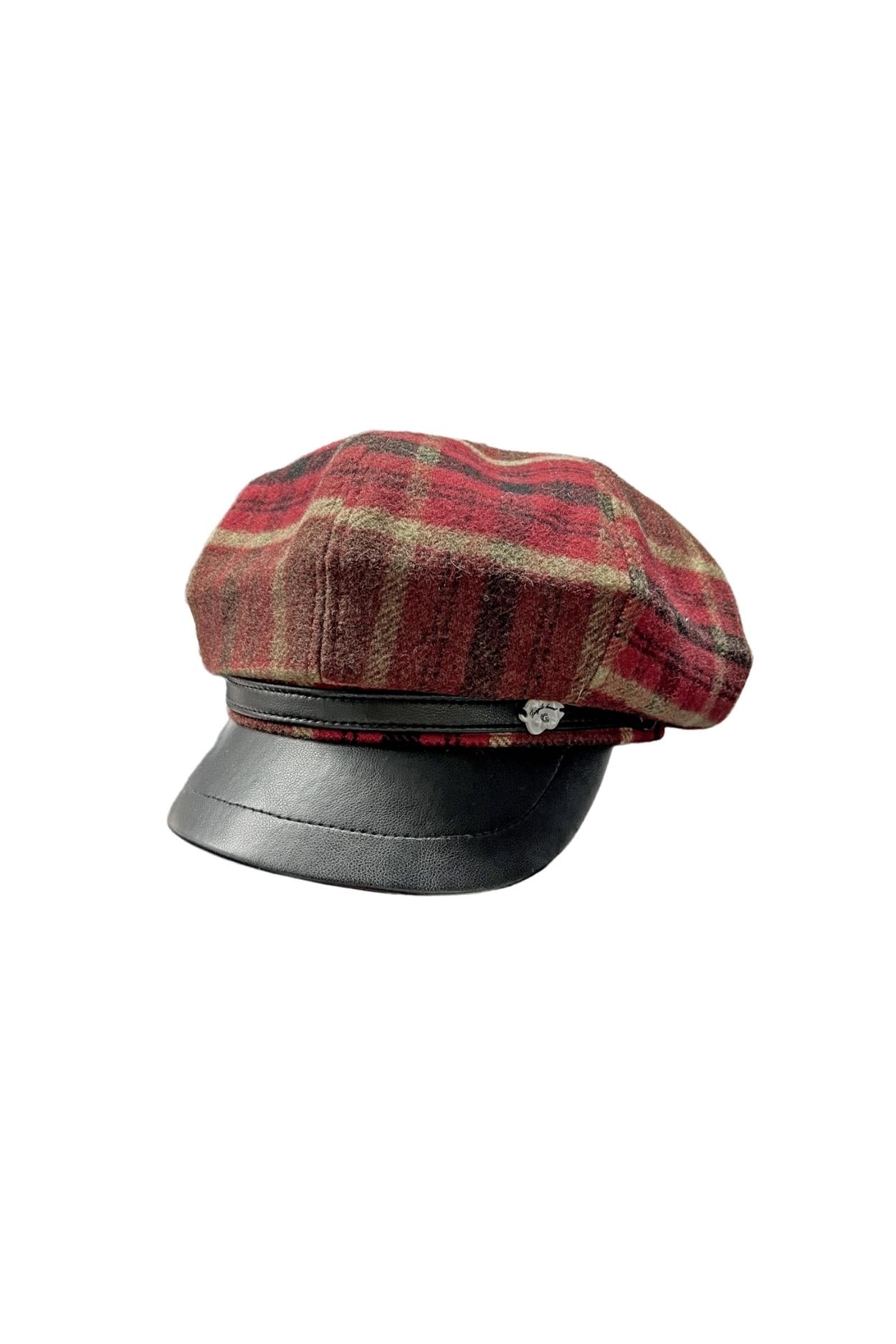 체크무늬 8각형 모자