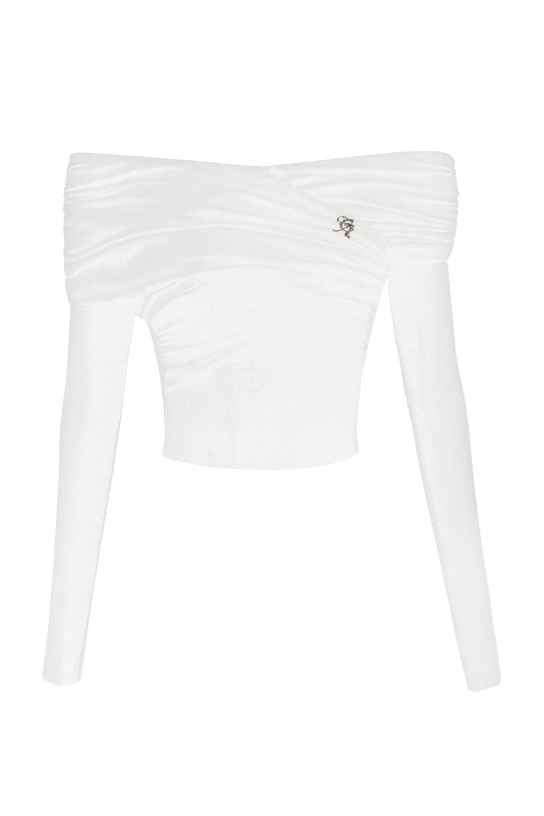 French Straight Shoulder Slim Top