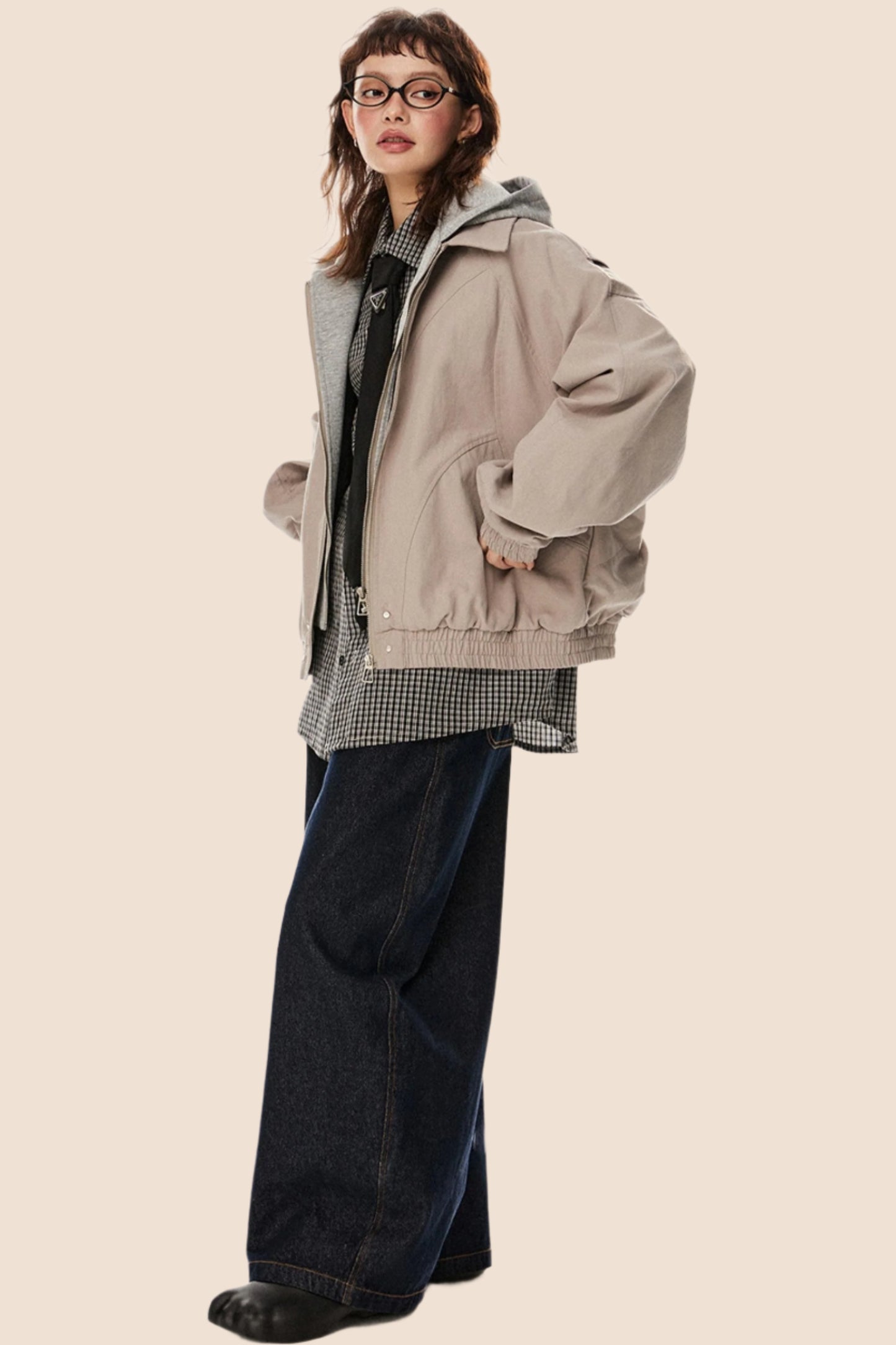 해체된 루즈 캐주얼 자켓