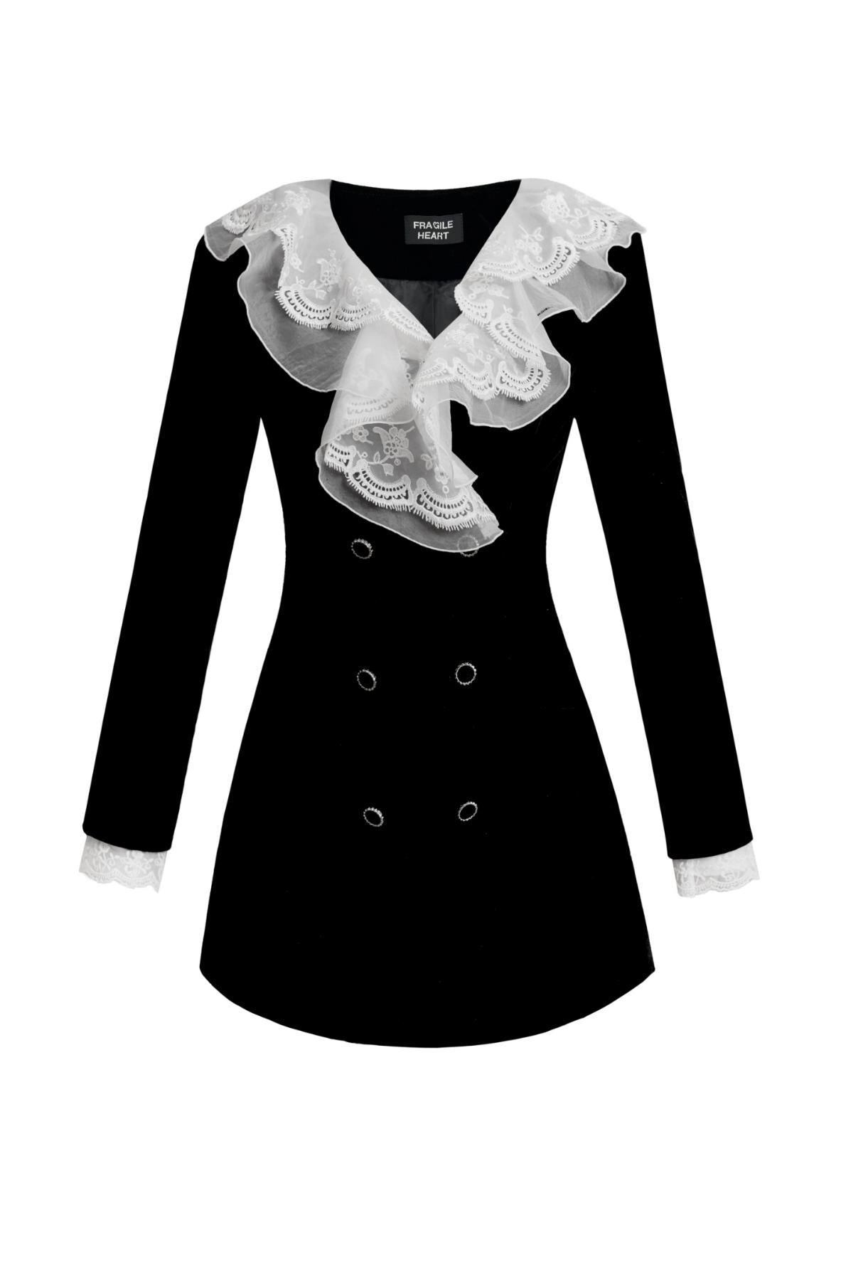 벨벳 레이스 자수 드레스