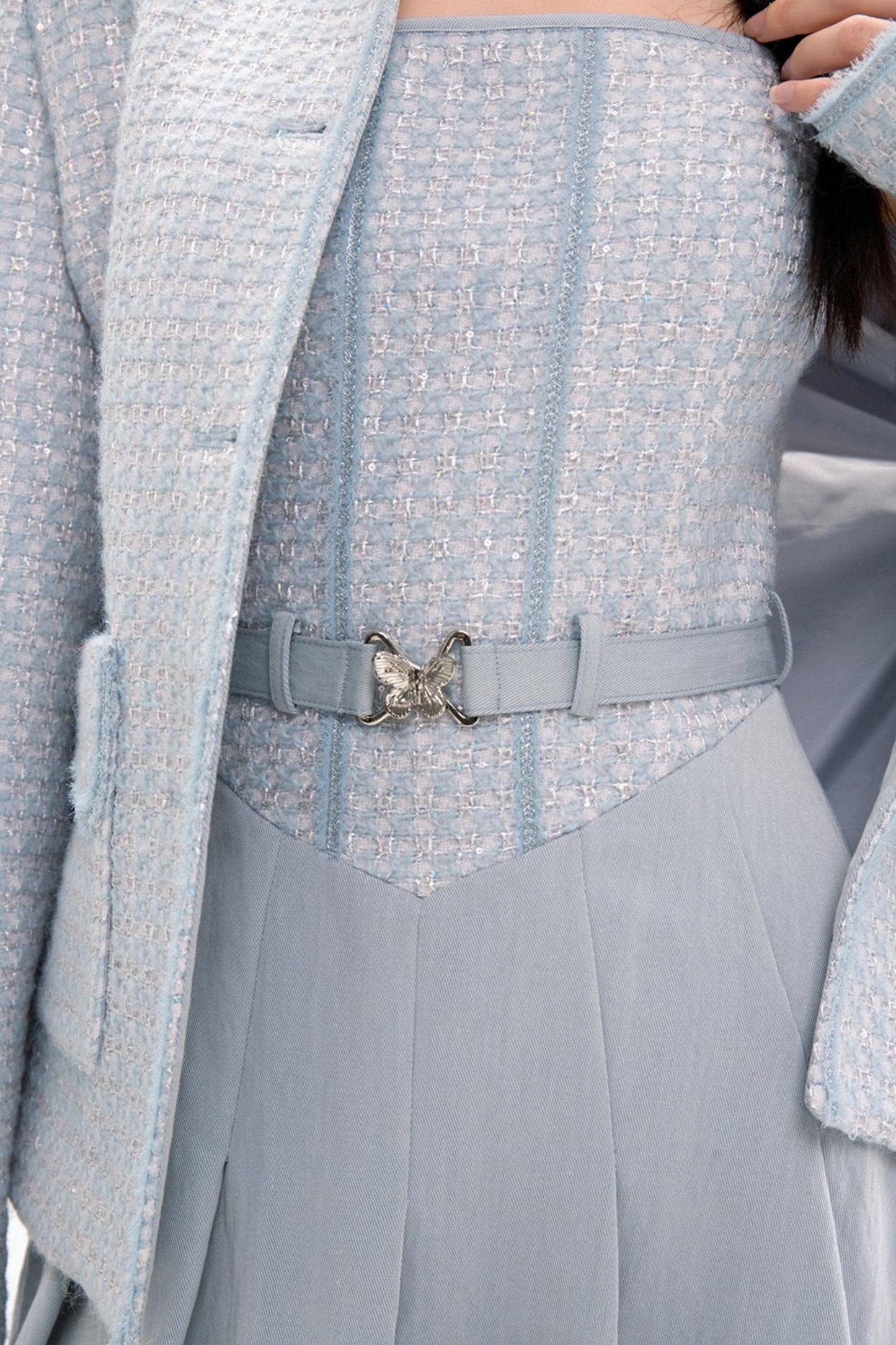 Chic Tweed Coat & Skirt Set-Up