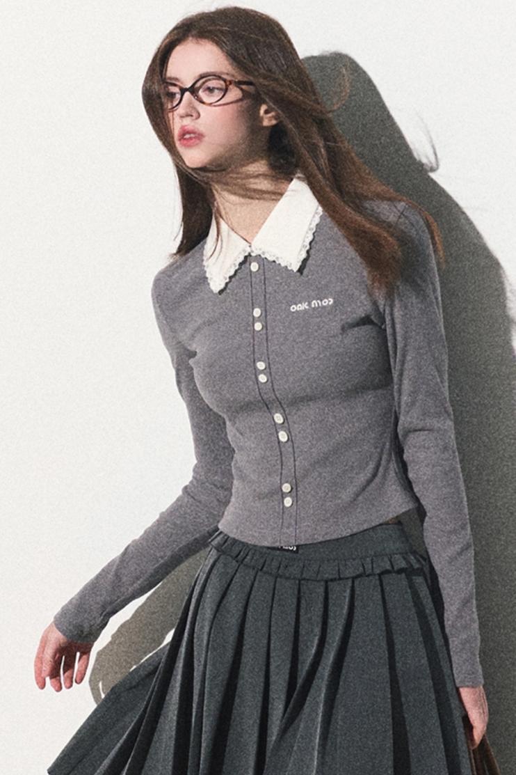 Hauts de mode décontractés avec col