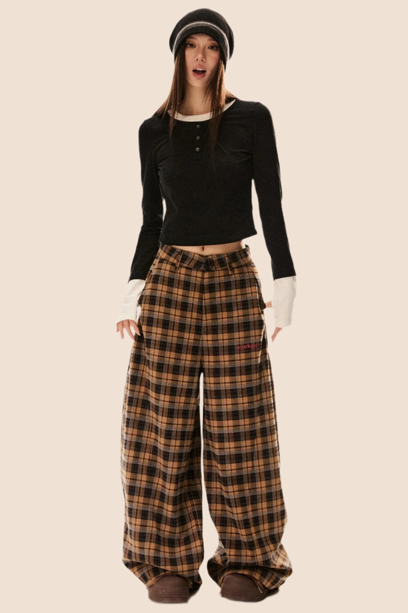 Retro-Wollkarohose