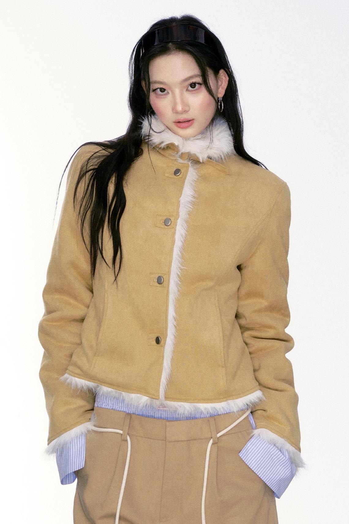 Temperament Plüsch warme Jacke