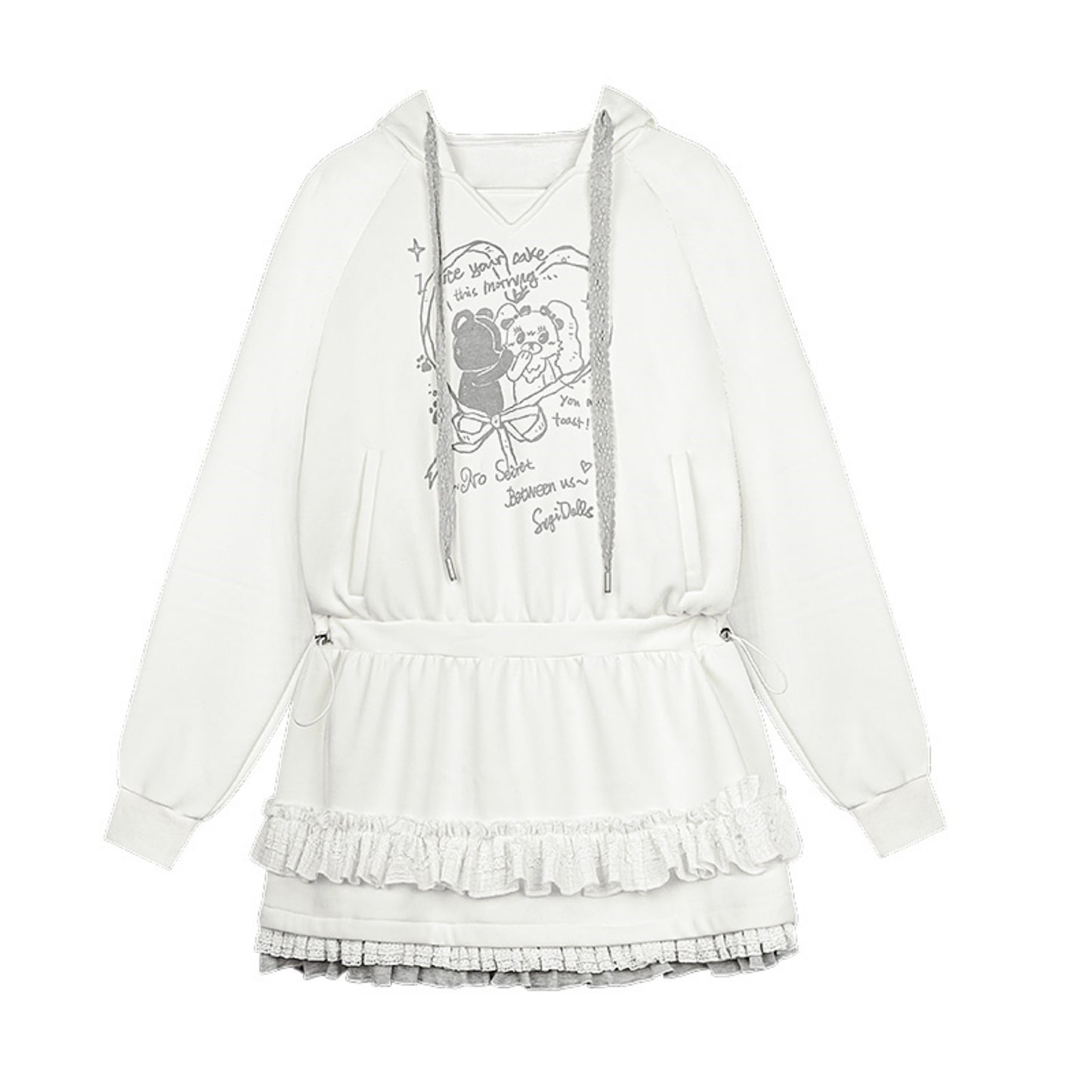 Robe sweat à capuche imprimée