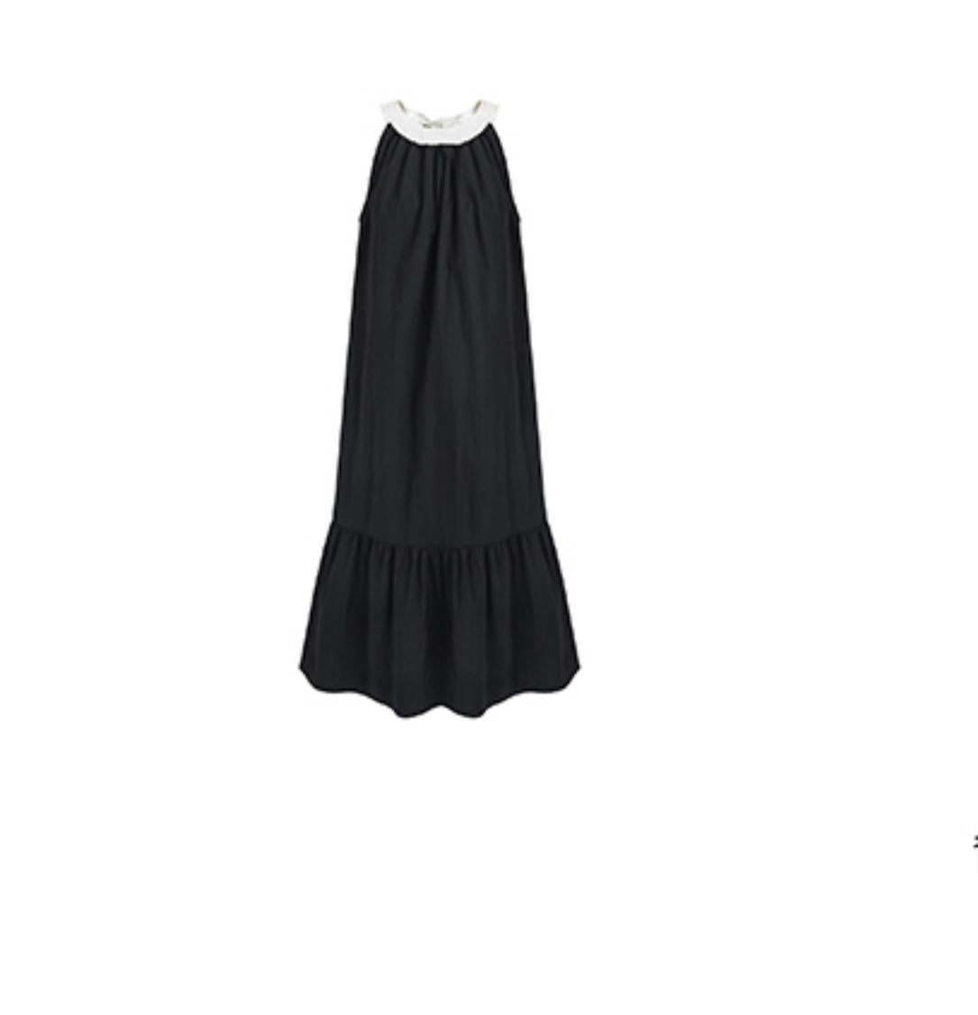 Satin Patchwork Midi Dress