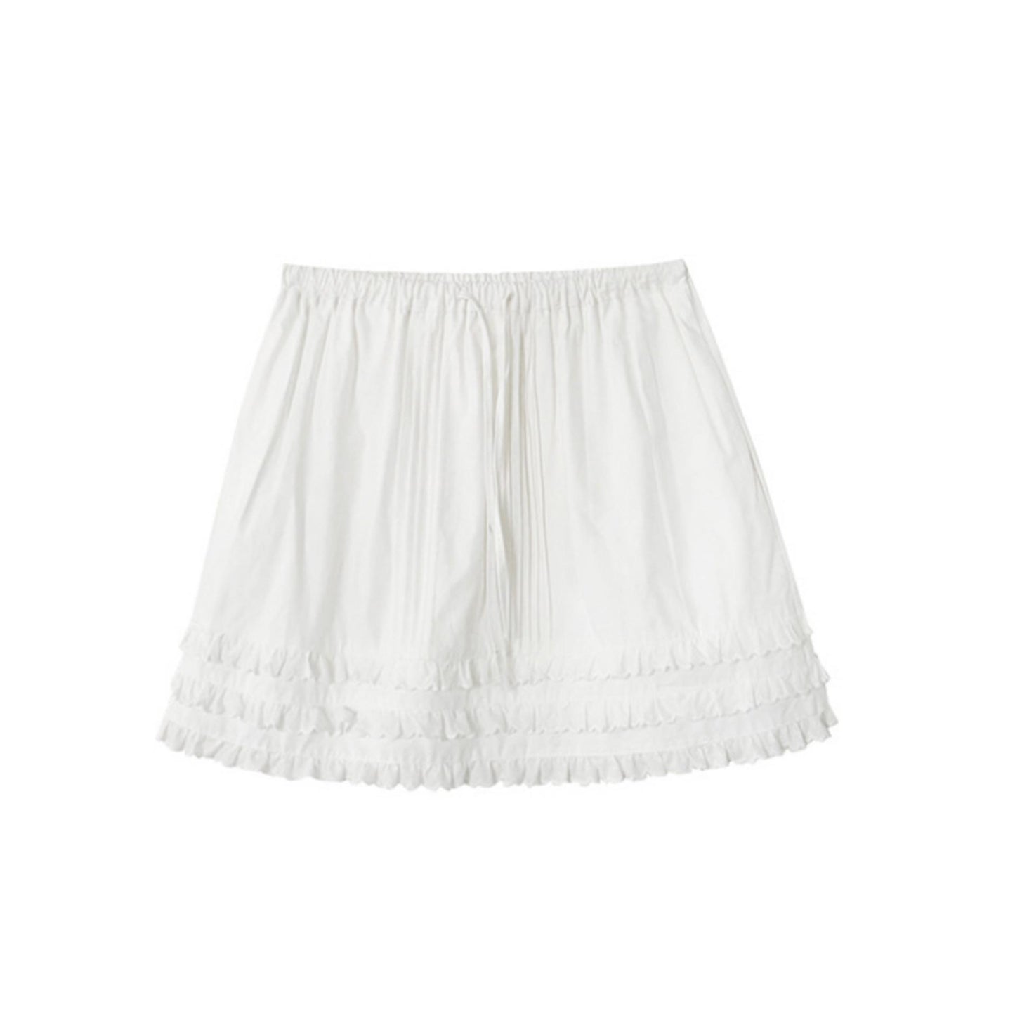 Cotton Lace Ruffle Skirt