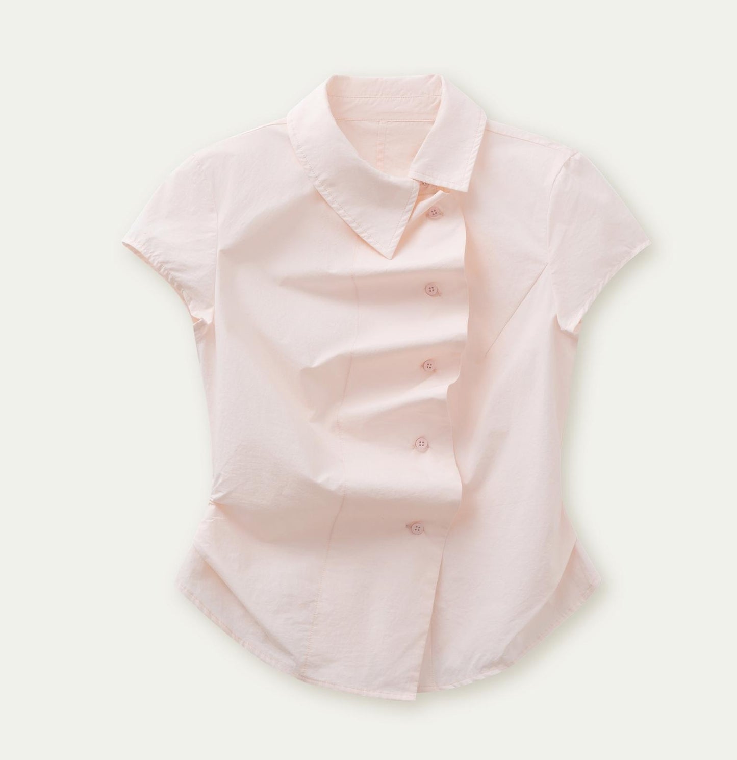 Pink Ruffled Lace Short Sleeves Blouse