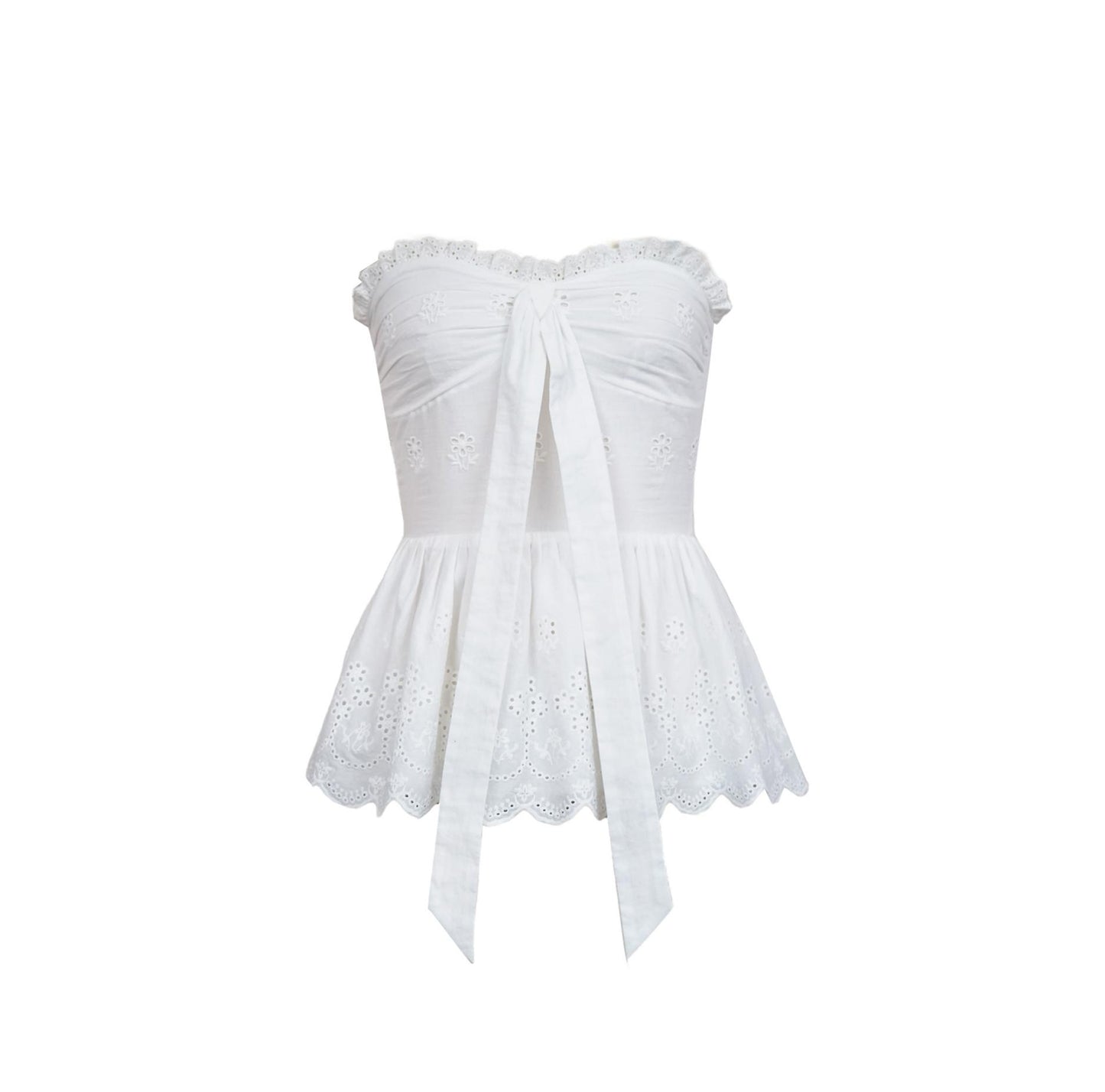 Lace-Embroidered Sweet Blouse