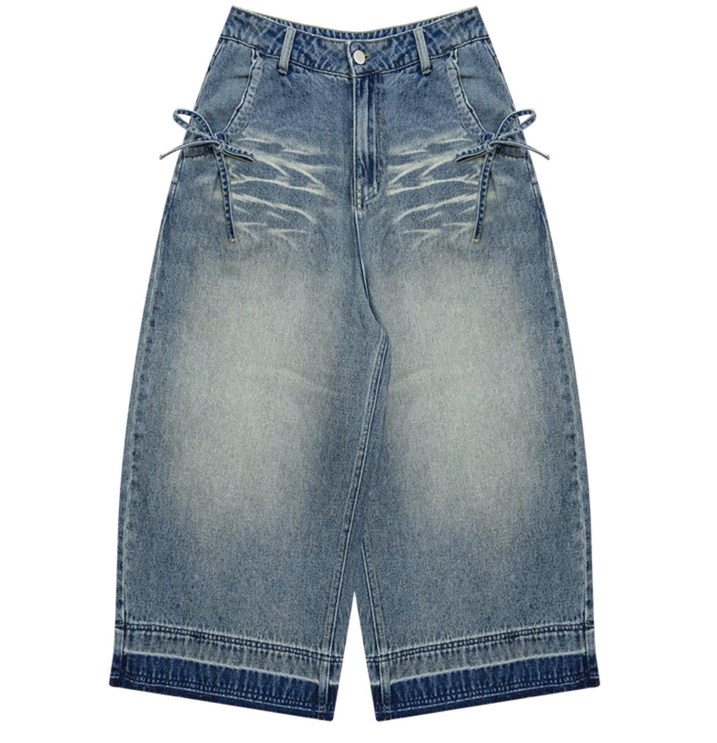 Vintage Blue High-Waisted Wide-Leg Jeans