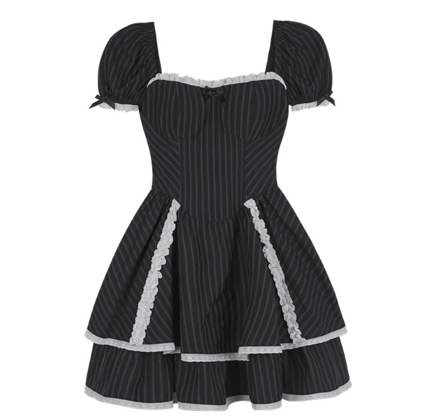 Sweet Striped Lace Dress