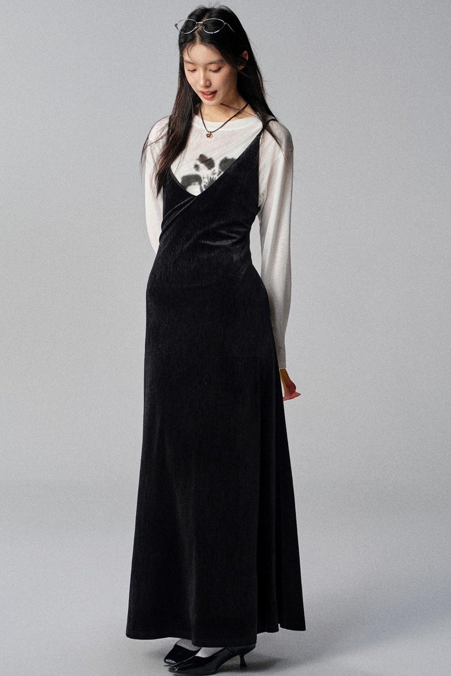 Mountains And Seas Velvet Slip Dress