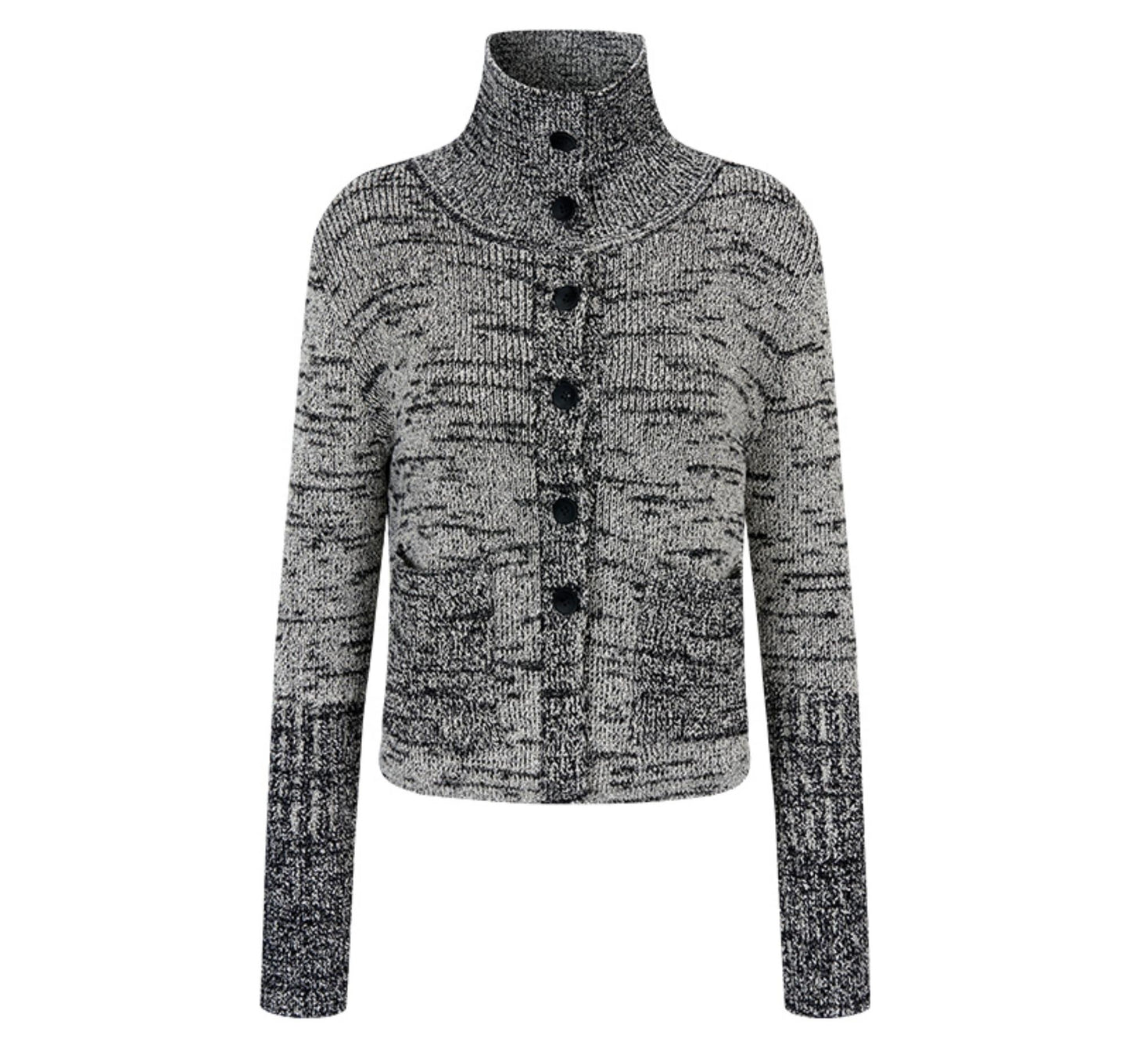 Ink Turtleneck Knitted Cardigan Jacket