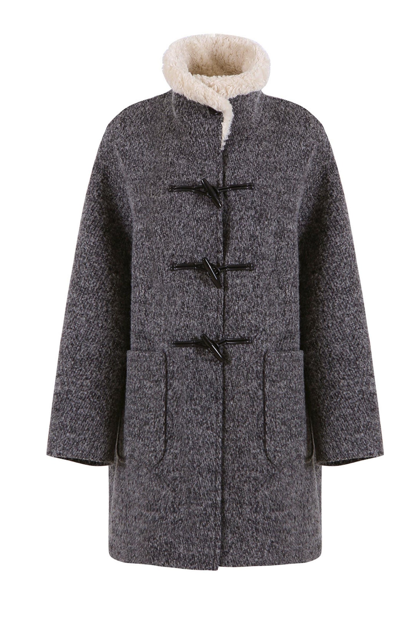 Snowflake Wool Fur Collar Coat