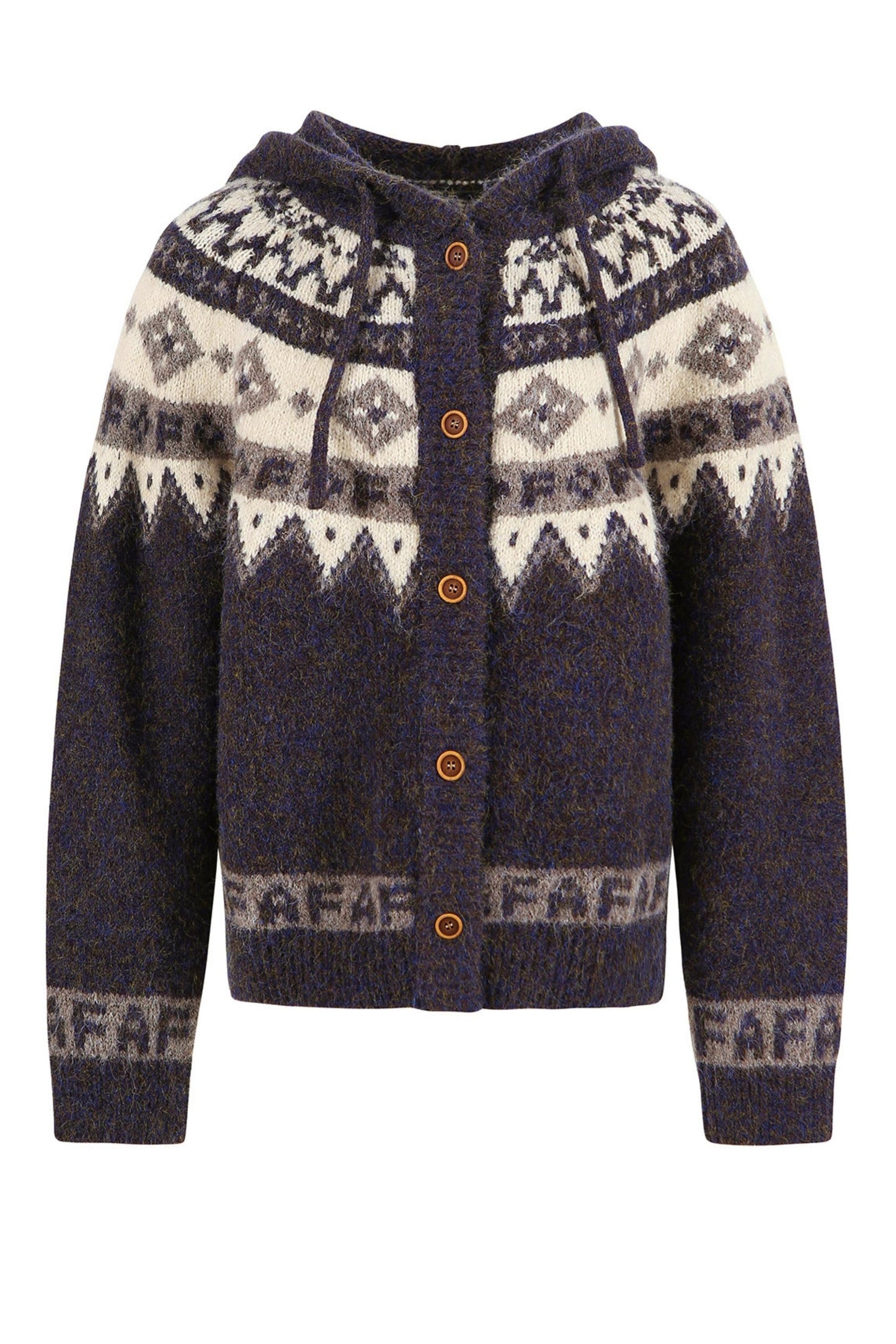 Geometric Fair Isle Hooded Sweater
