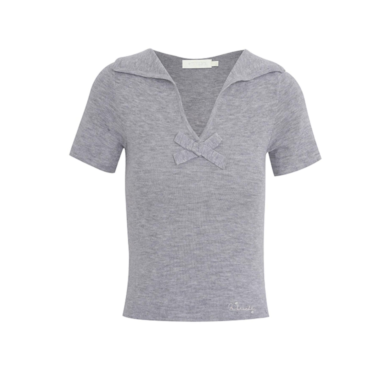 Mulberry Silk Bow Knit Top