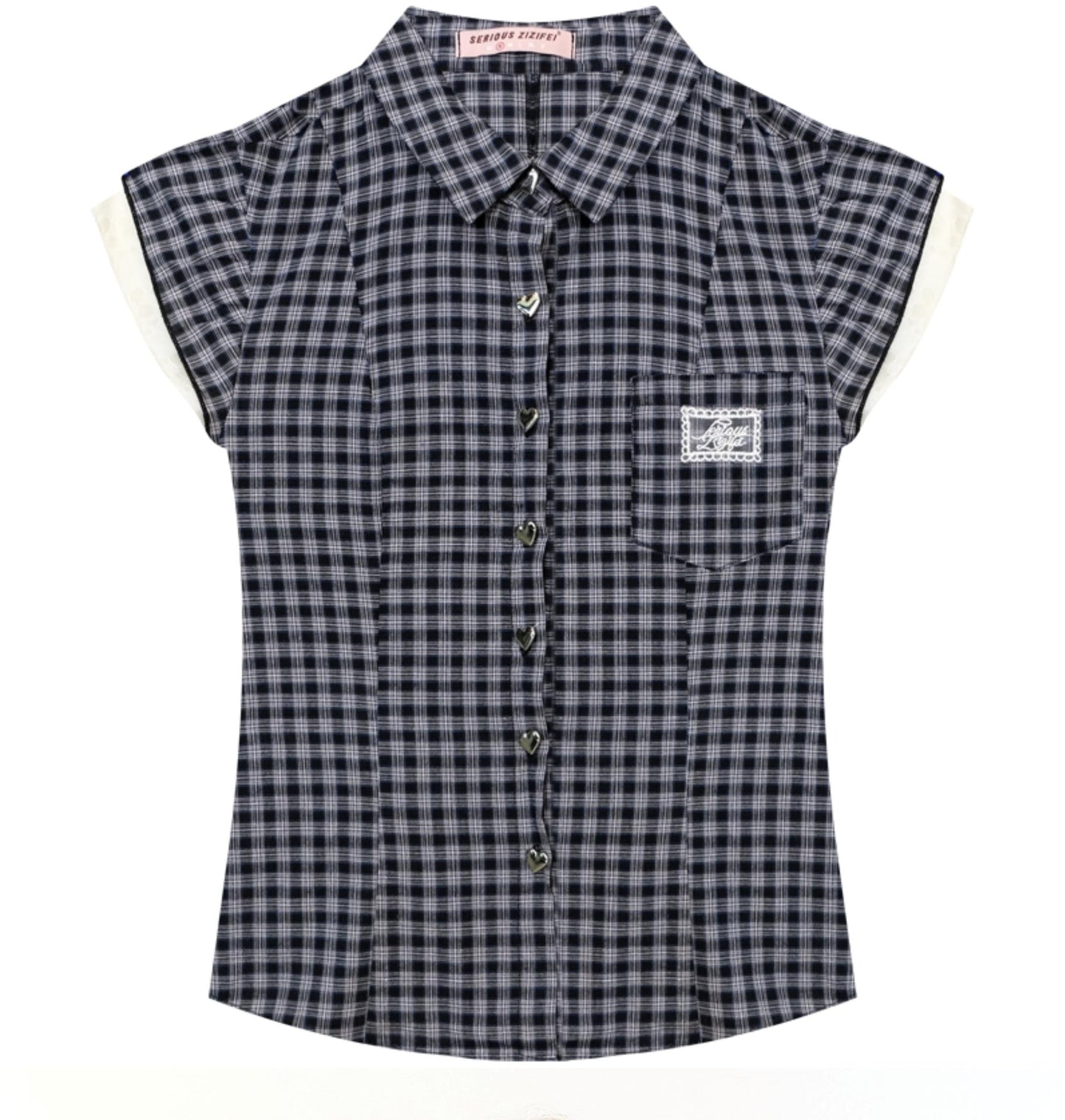 Vintage Checkered Slim Short Top