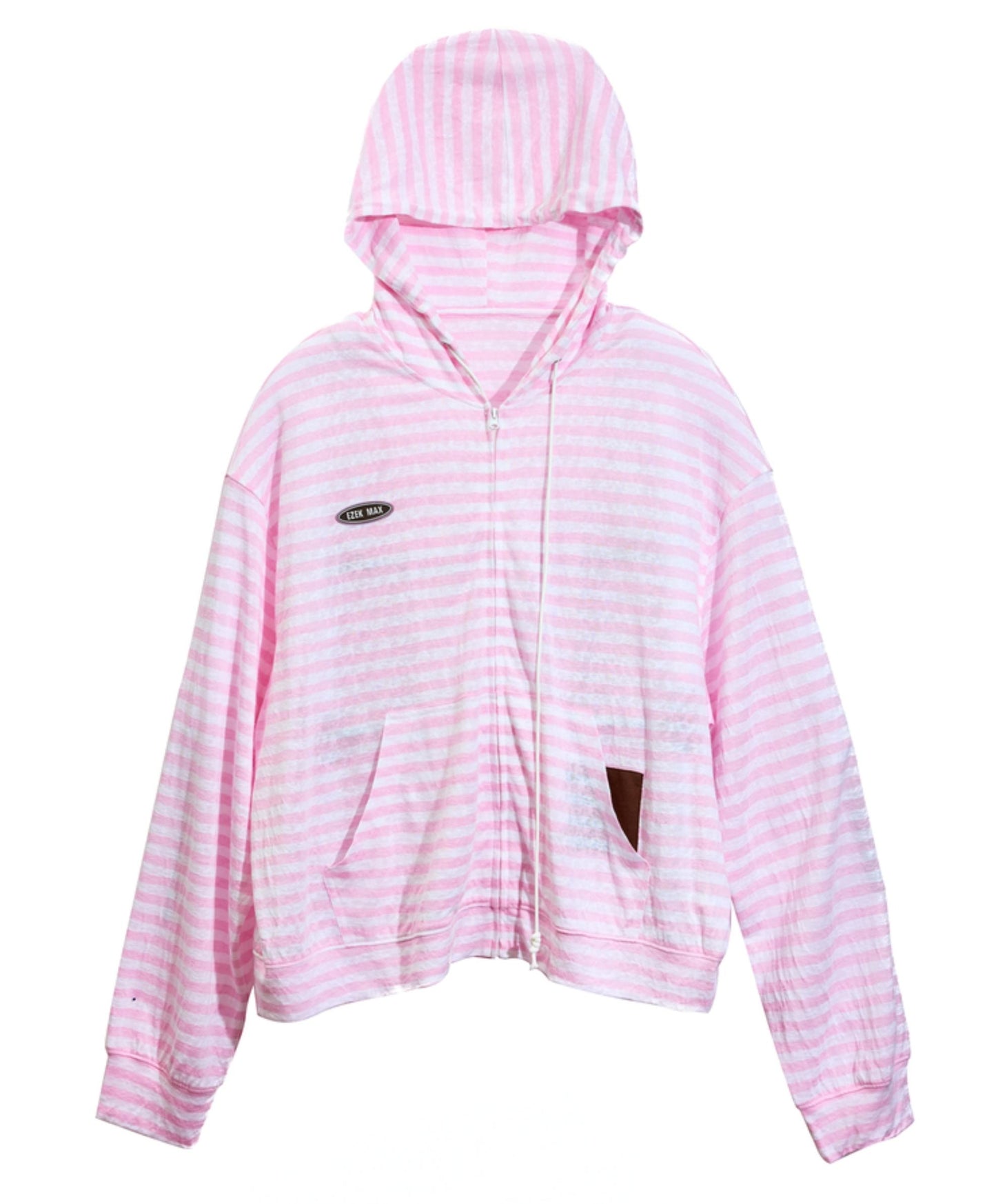 Pink Striped Summer Coverall Jacket