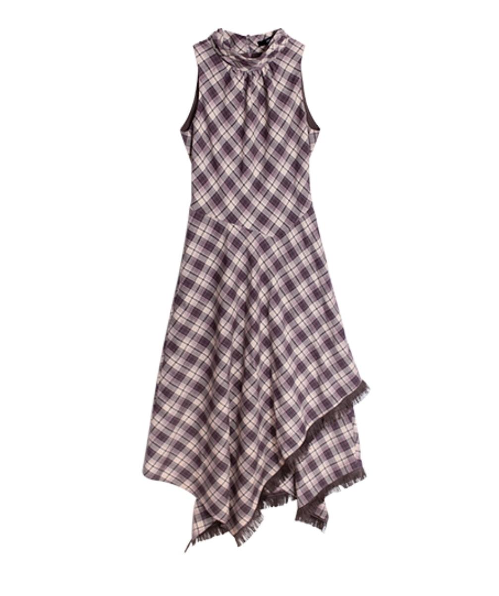 Dark Night Purple Plaid Fringe Dress