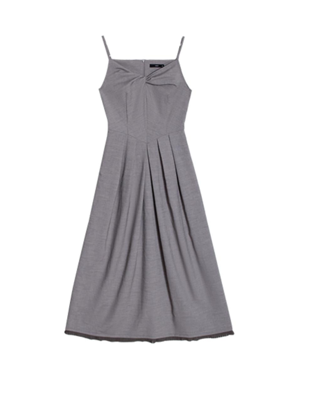 Princess Waistline Pleated Suspender Dress