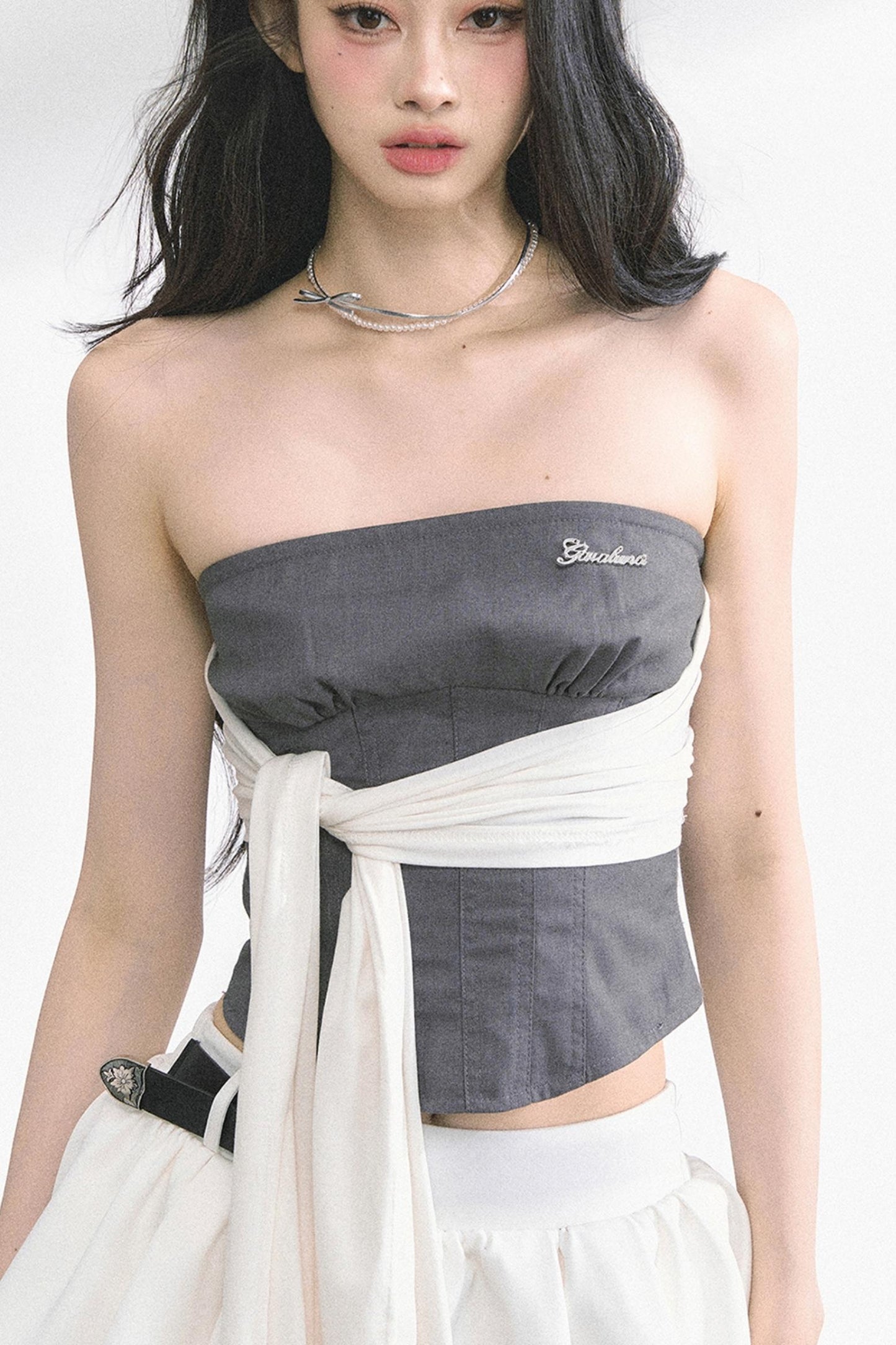 Sea Soul One-Shoulder Bandeau Top