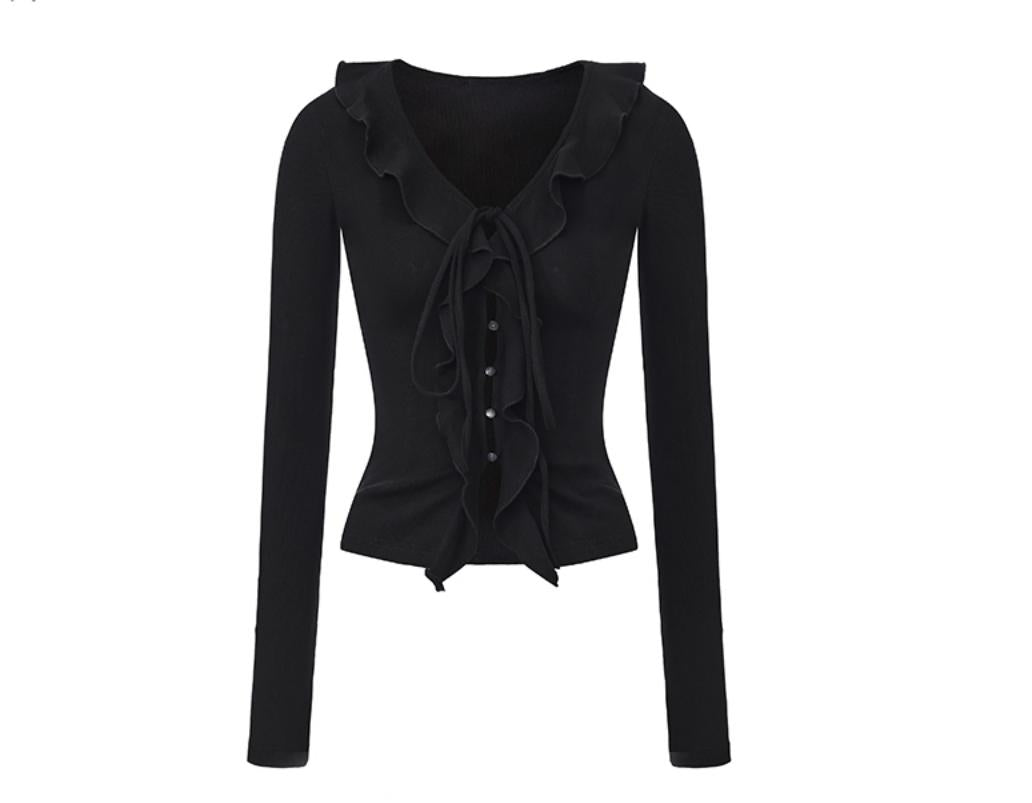 Desire Lace-Up Knitted Cardigan