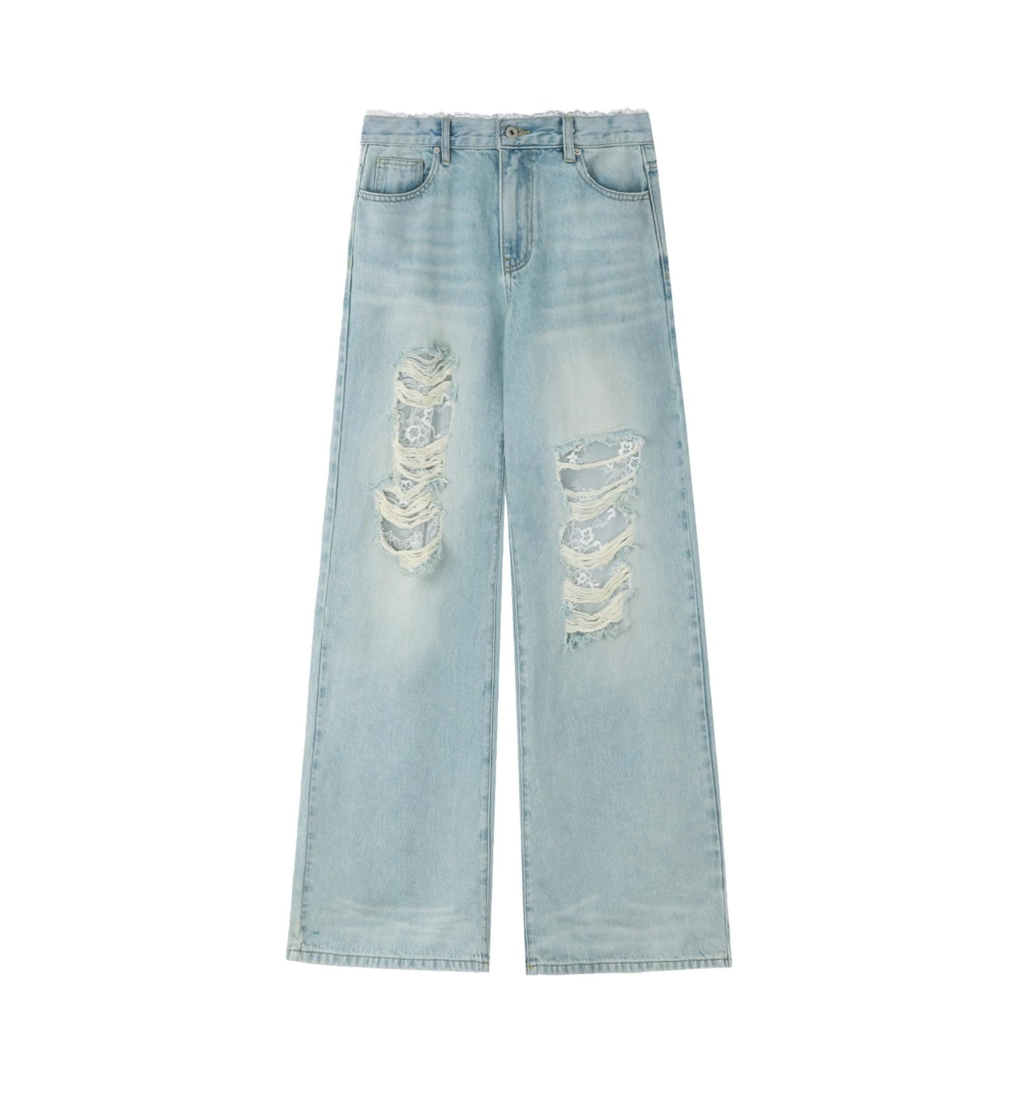 Chic Light Blue Wide-Leg Jeans