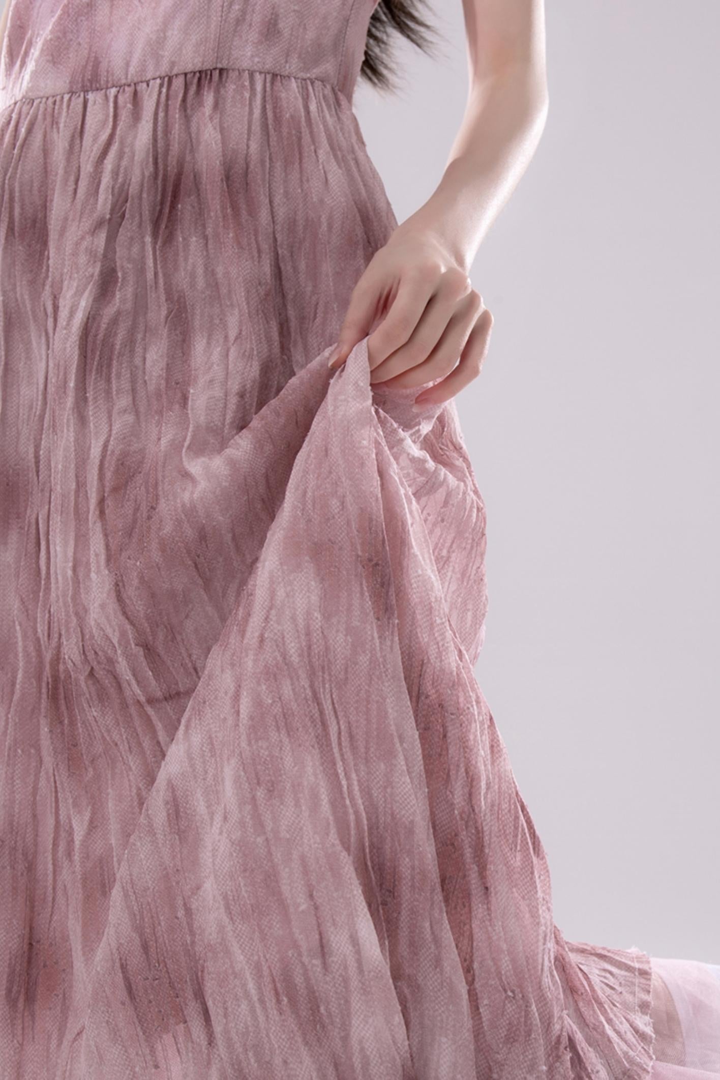 Ruffled Cranberry Pink Dress