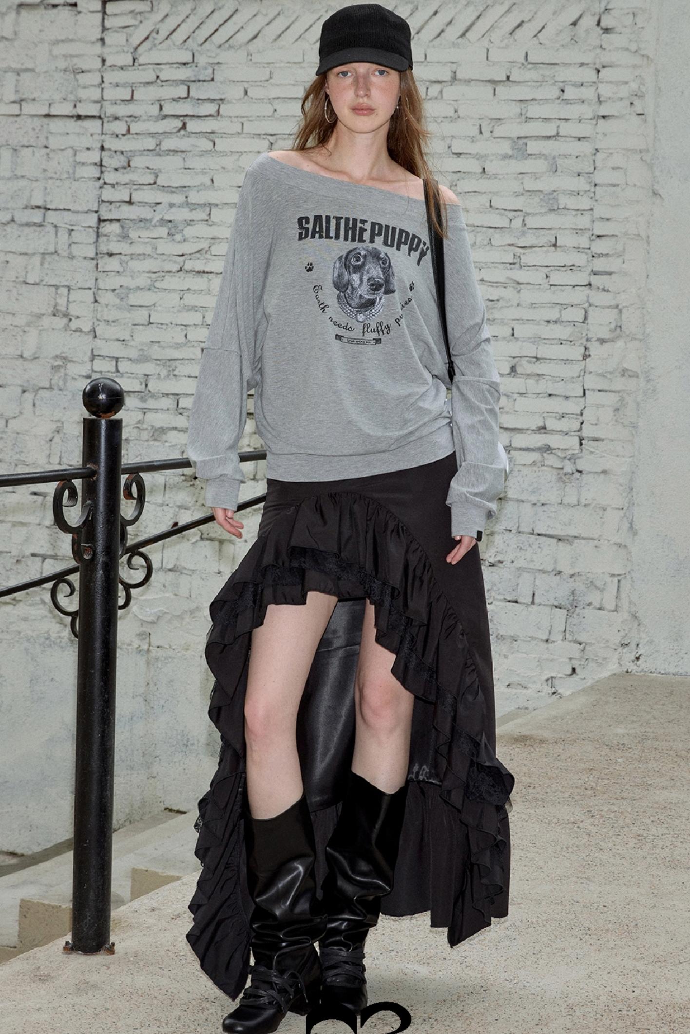 High-Waisted Slimming Long Skirt