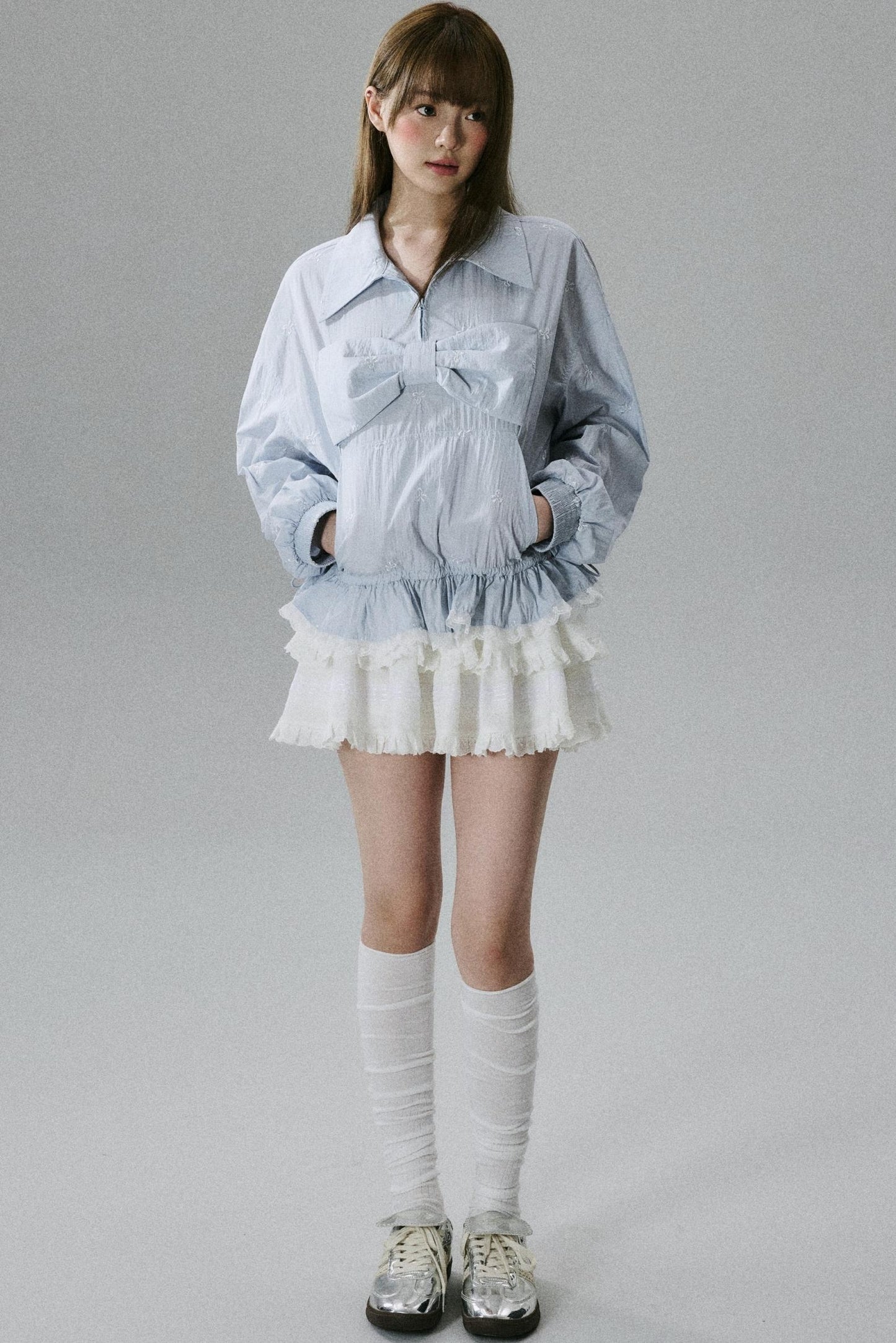 Sweetheart Bow Embroidered Blouse