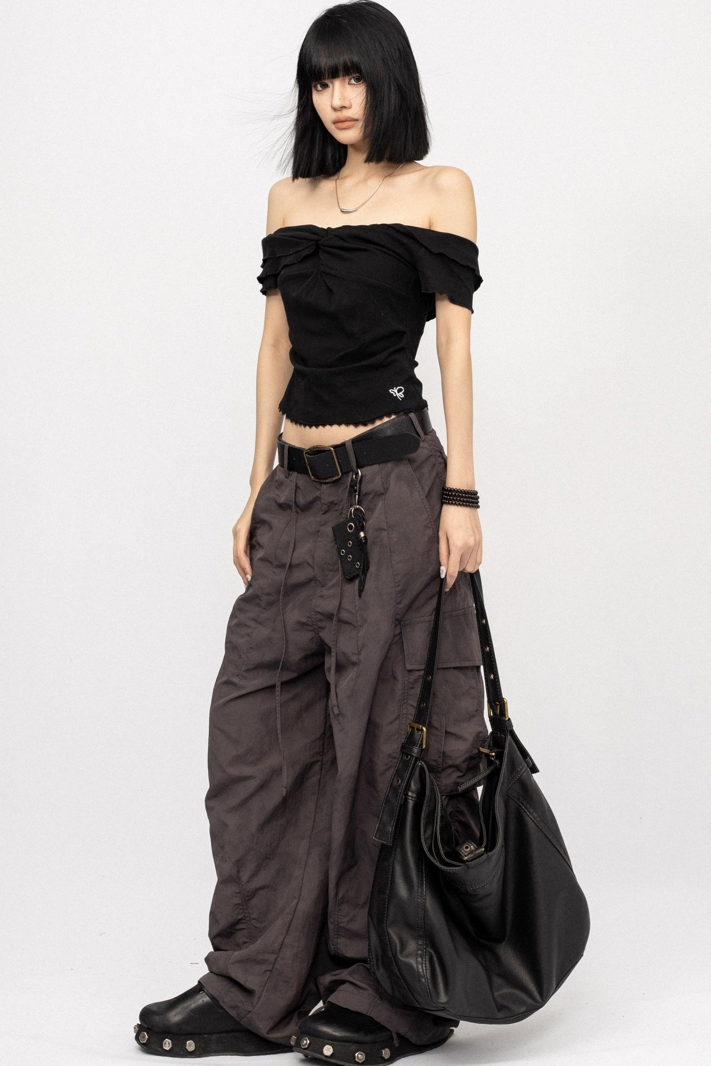 Black One-Shoulder Top